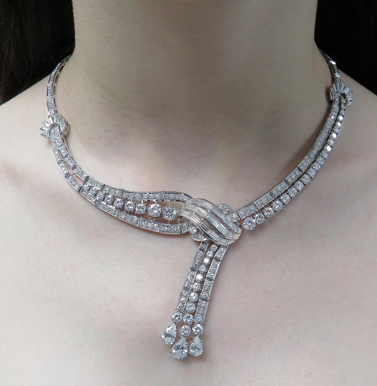 Mid Century 18 Carat Diamond Necklace at 1stDibs