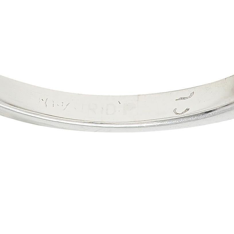 Anello di fidanzamento a tre pietre vintage con diamante di metà secolo da 1.80 CTW in platino GIA in vendita 4