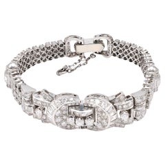 Mid-Century 18.60 Carat Total Weight Diamond Platinum Bracelet
