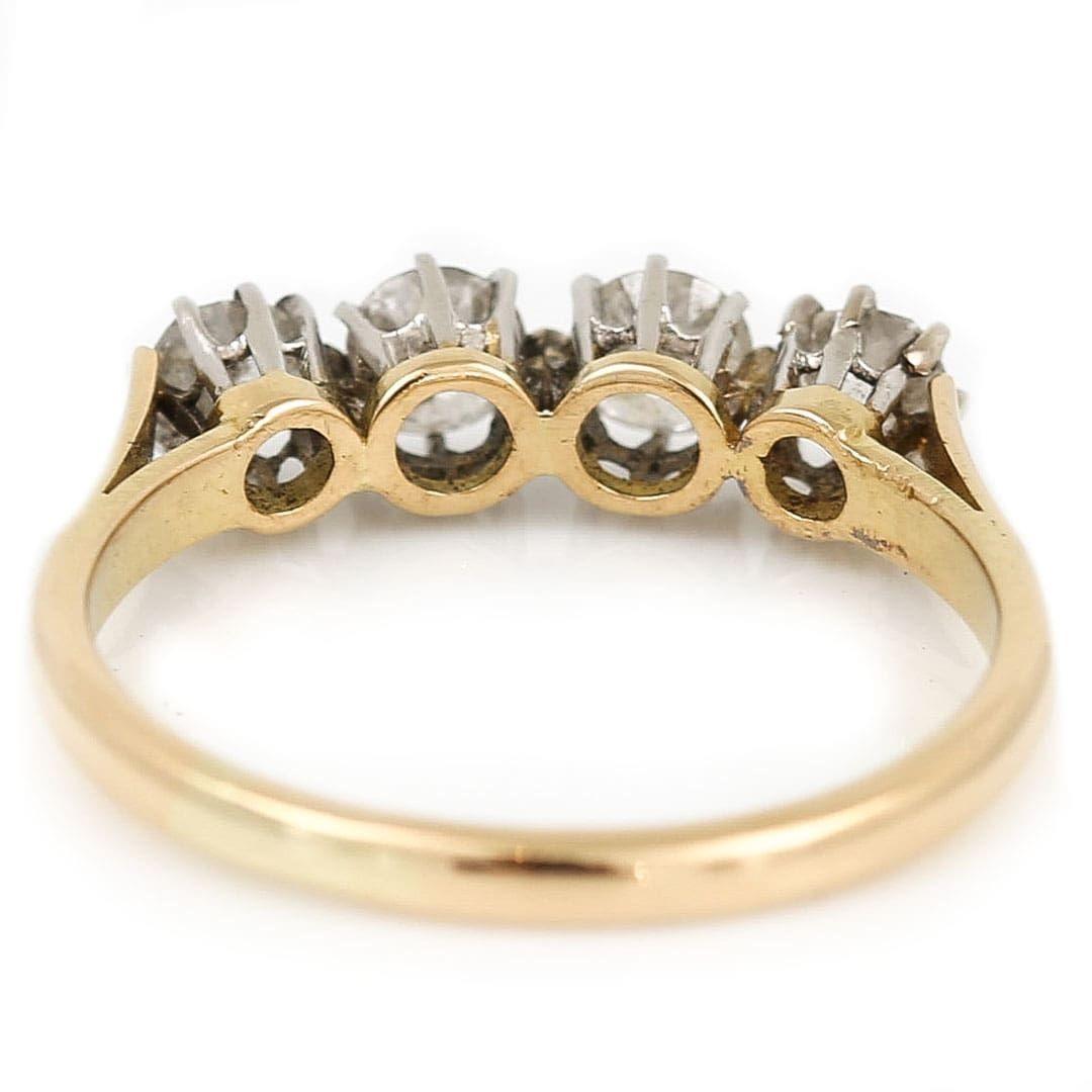 Mid-Century 18ct Gold and Platinum Four Stone Diamond Ring, Circa 1950 2