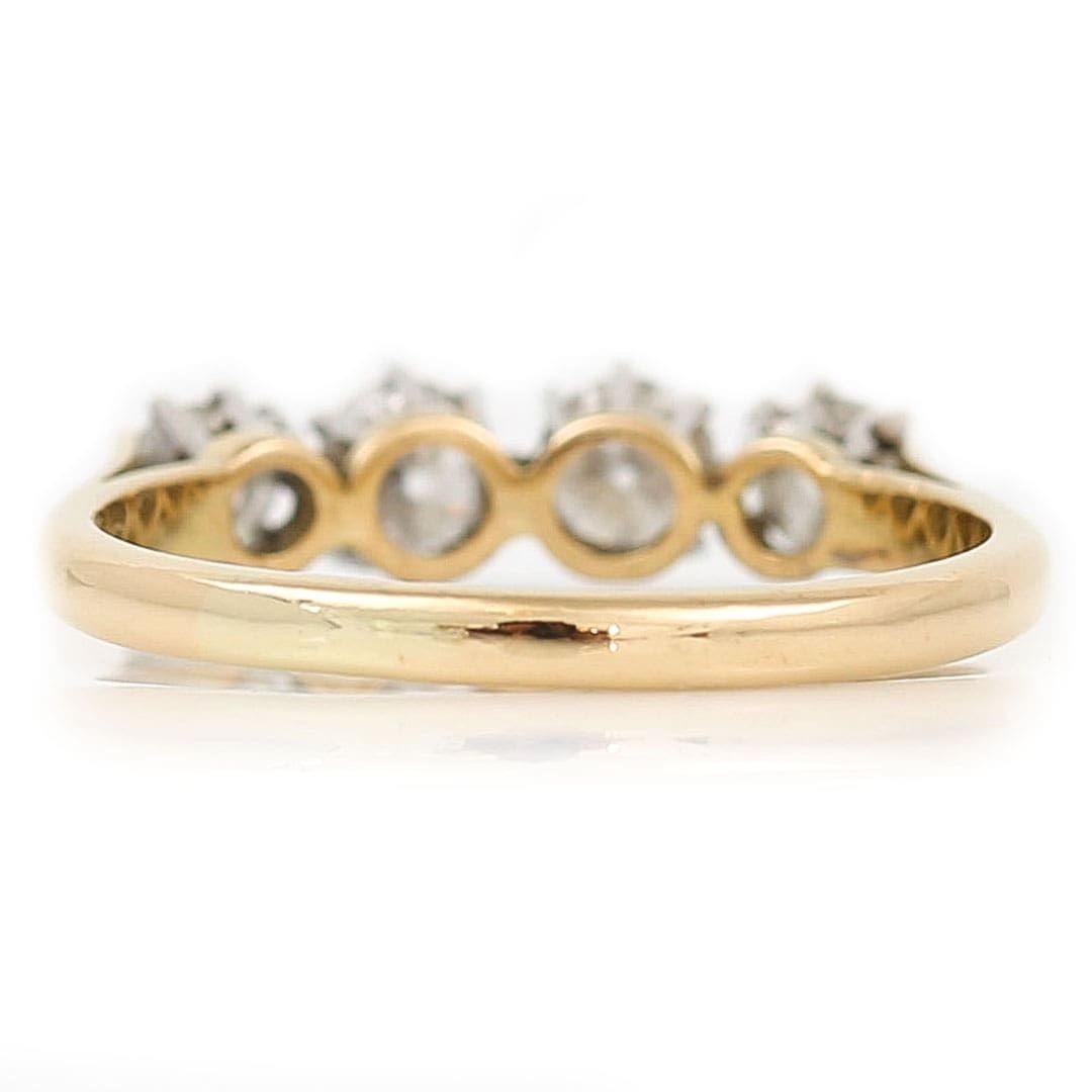 Mid-Century 18ct Gold and Platinum Four Stone Diamond Ring, Circa 1950 1