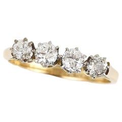 Mid-Century 18ct Gold and Platinum Four Stone Diamond Ring, Circa 1950