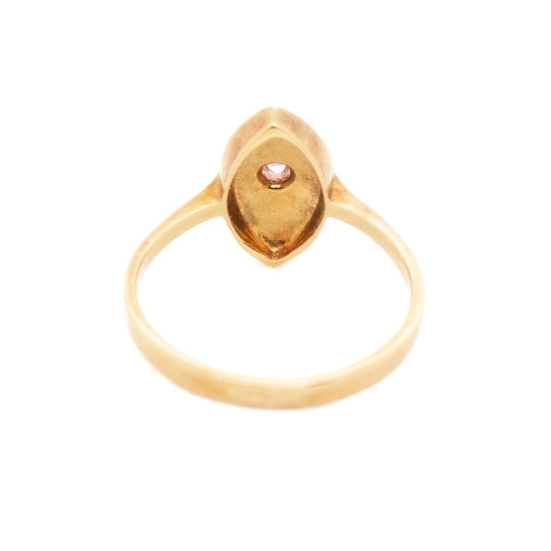 Mid-Century 18k Gold, Enamel, and Ruby Italian Cocktail Ring For Sale 1