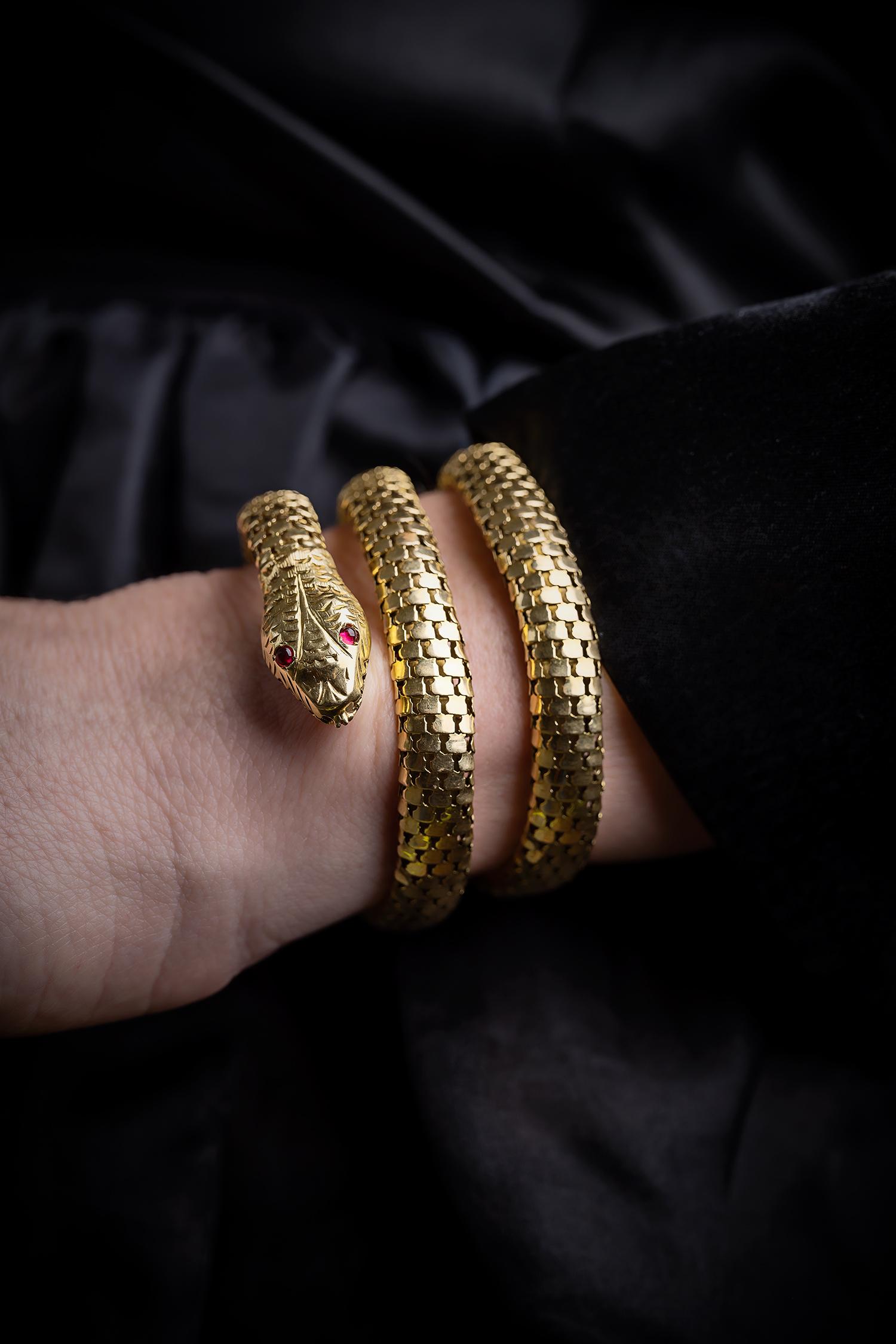 vintage gold snake bracelet