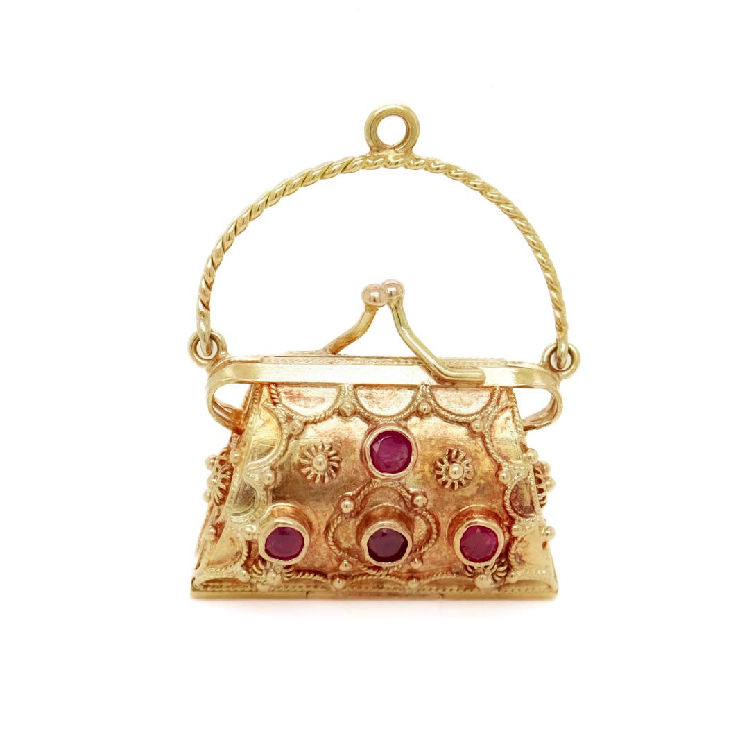 gold purse charm