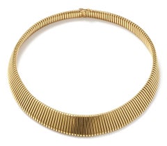 Collare Tubogas in oro 18 carati di metà secolo, anni '50 circa, marchi italiani di controllo