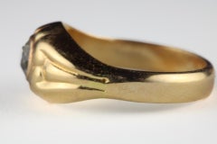 Antique 18K Yellow Gold and Diamond Gypsy Ring