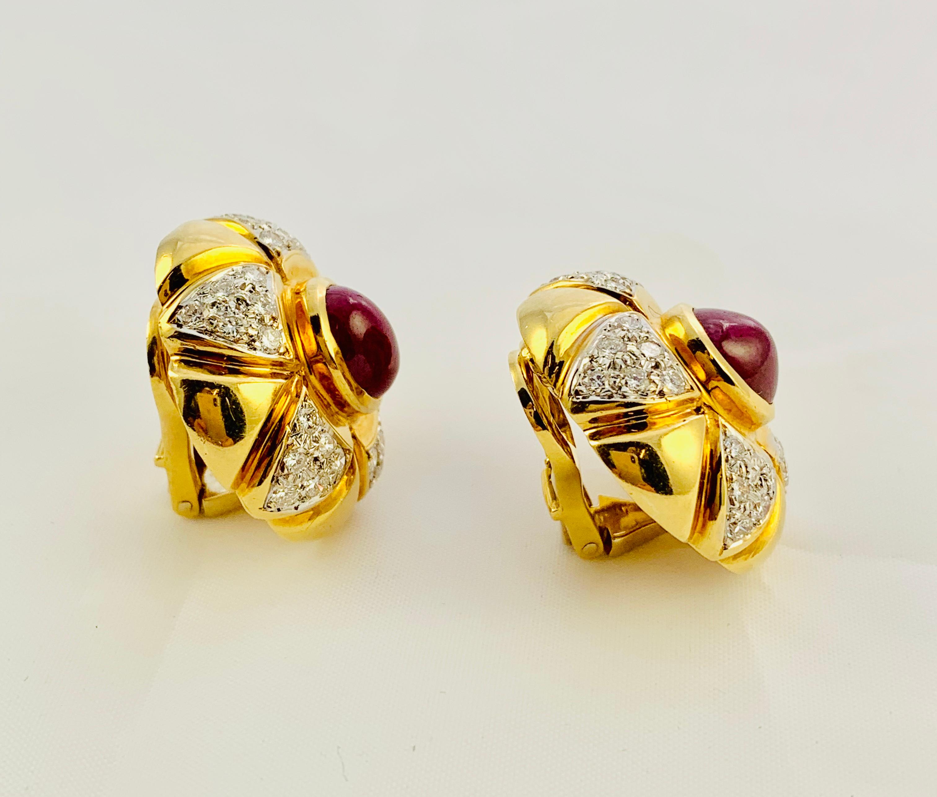 Midcentury 18 Karat Gold, Diamond, Sapphire, Ruby, Emerald Necklace Earrings 10