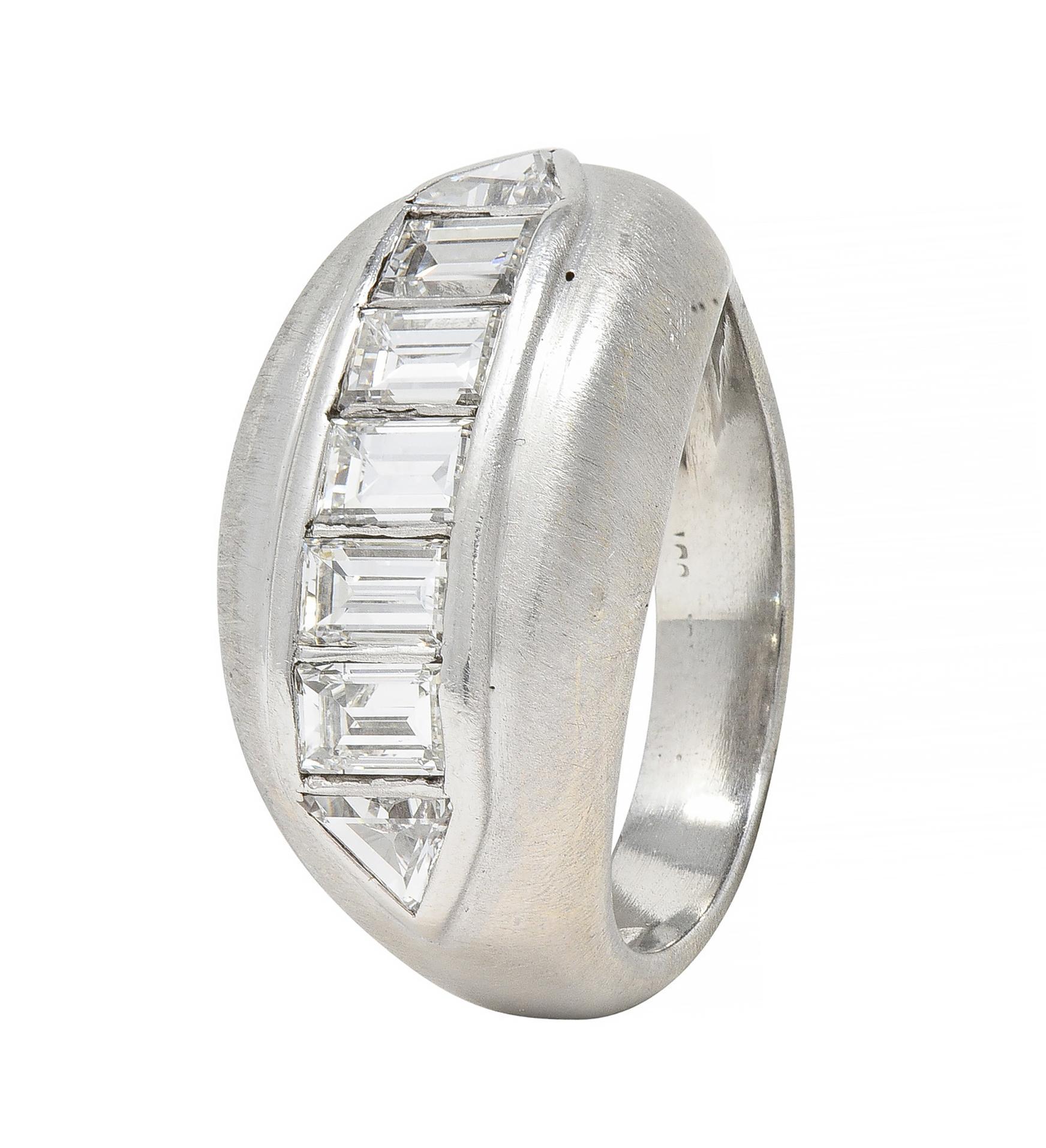 Mid-Century 1,90 CTW Diamant Platin Vintage Channel Band Unisex-Ring, Vintage im Angebot 3