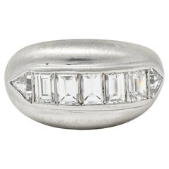 Mid-Century 1.90 CTW Diamond Platinum Vintage Channel Channel Band Unisex Ring