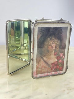 Mid-Century 1940s Barbershop Folding Mirror