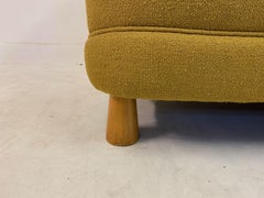 Midcentury 1940s Danish Three-Seat Sofa in Mustard Bouclé