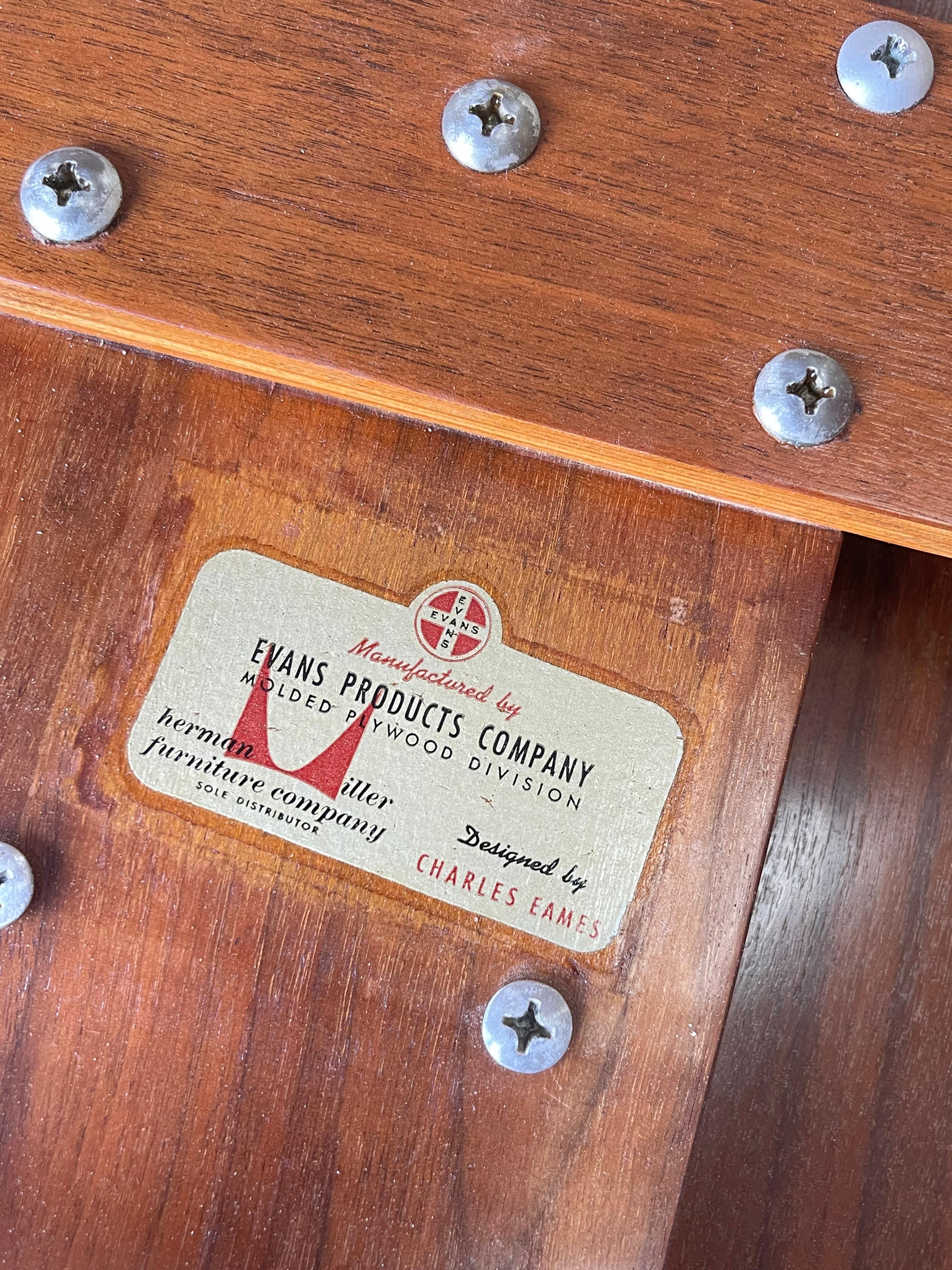 Mid-Century 1940s Walnut DCW Plywood Chair by Charles & Ray Eames Herman Miller 9