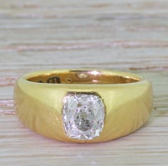 Midcentury 1944 1.00 Carat Old Cut Diamond Solitaire Ring