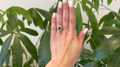 Midcentury 1.95 Carats Sapphire Diamond 14k Yellow Gold Cluster Ring