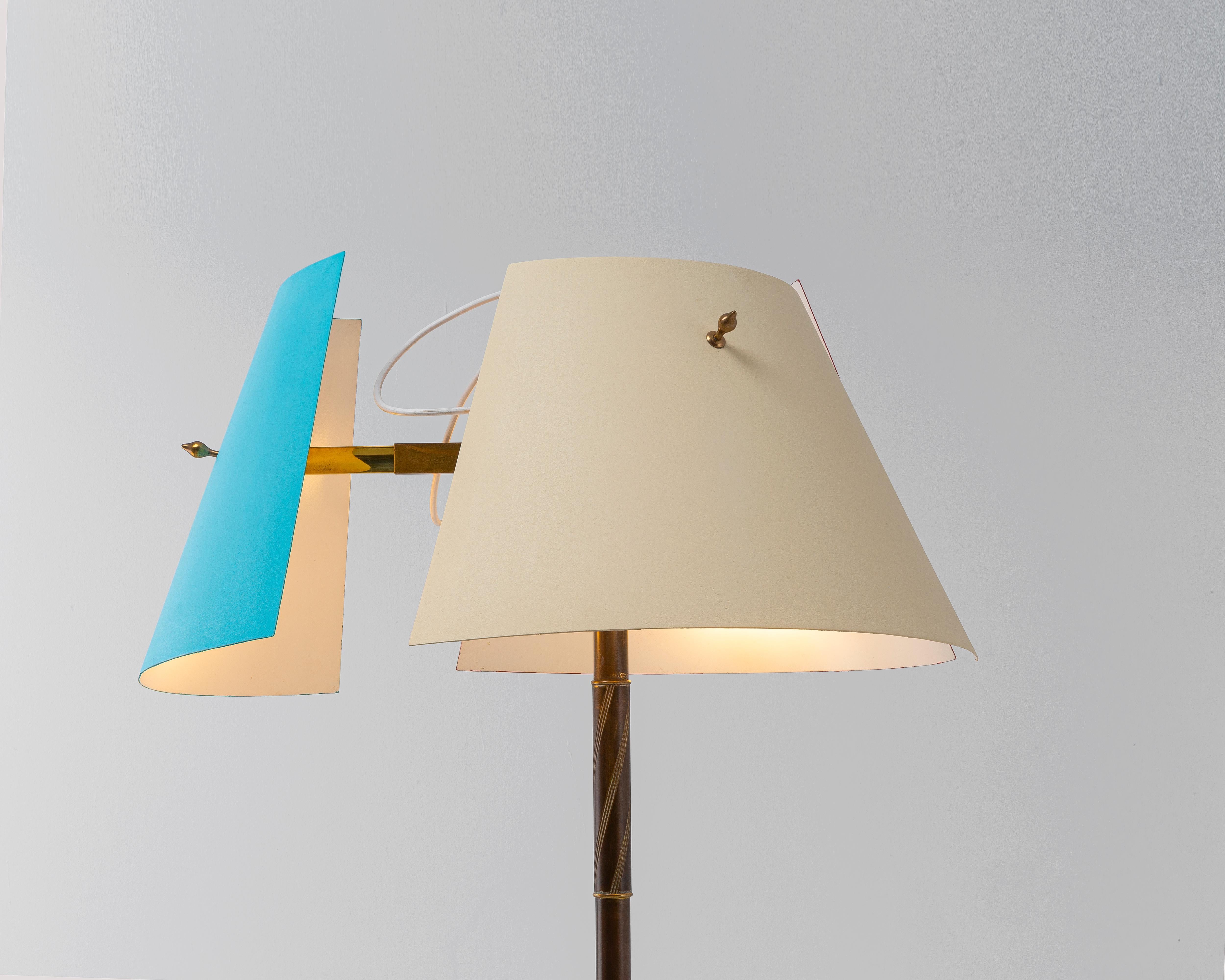 Mid-Century 1950 Vintage Angelo Lelii Stehlampe (Messing) im Angebot