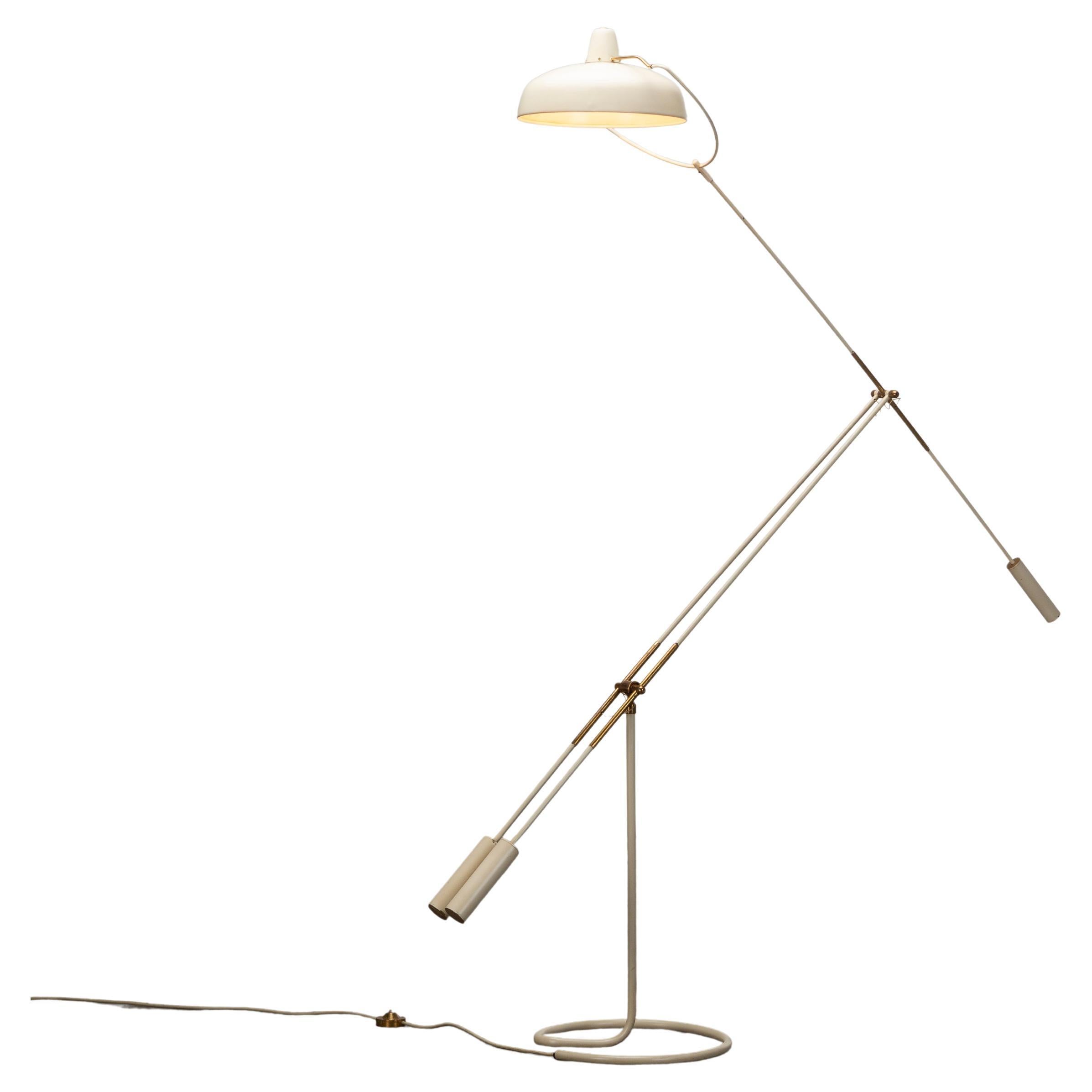 Lampada da terra vintage Franco Legler Movalux, metà del secolo 1950