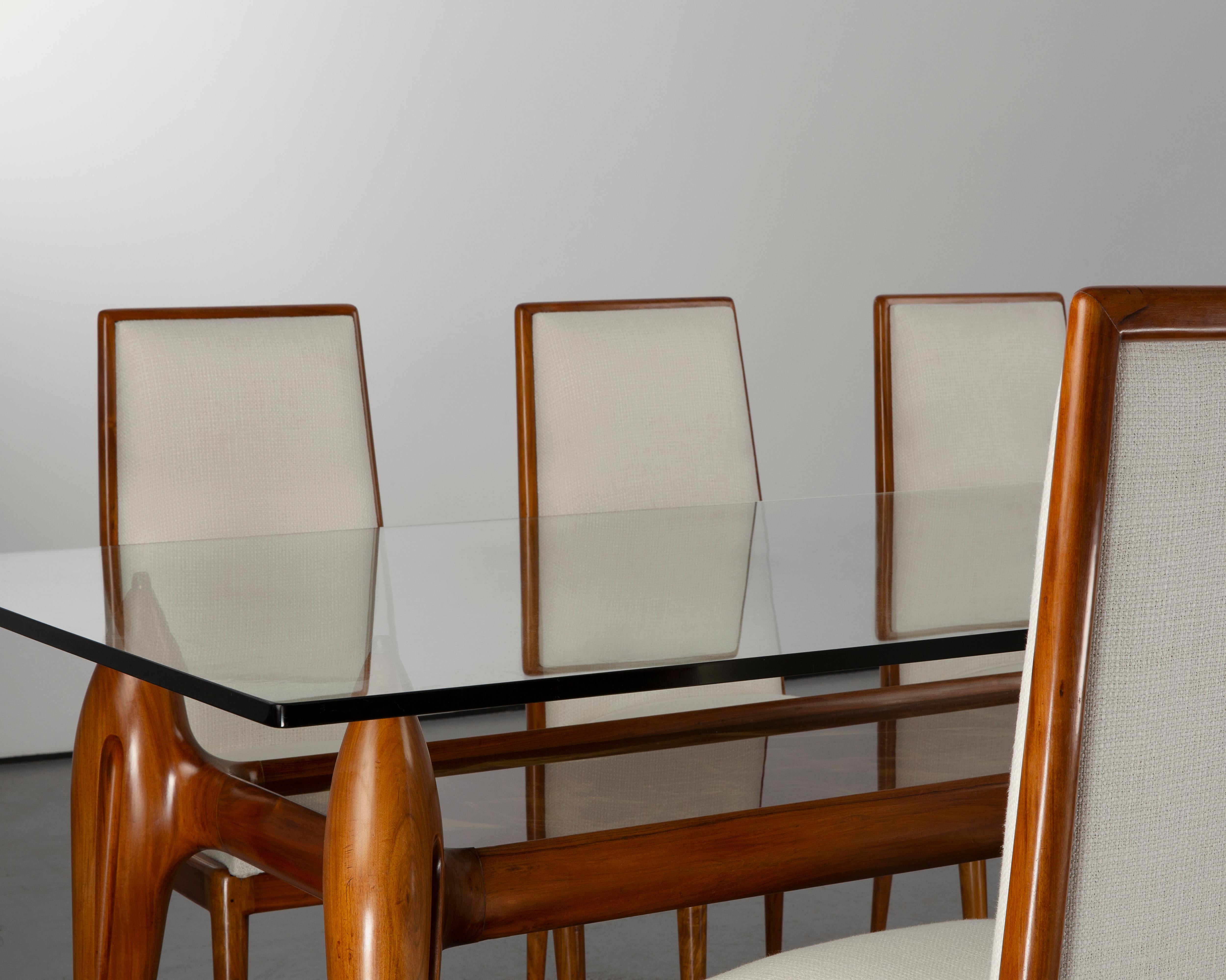 Set da pranzo vintage Giuseppe Scapinelli, metà secolo 1950 in vendita 3