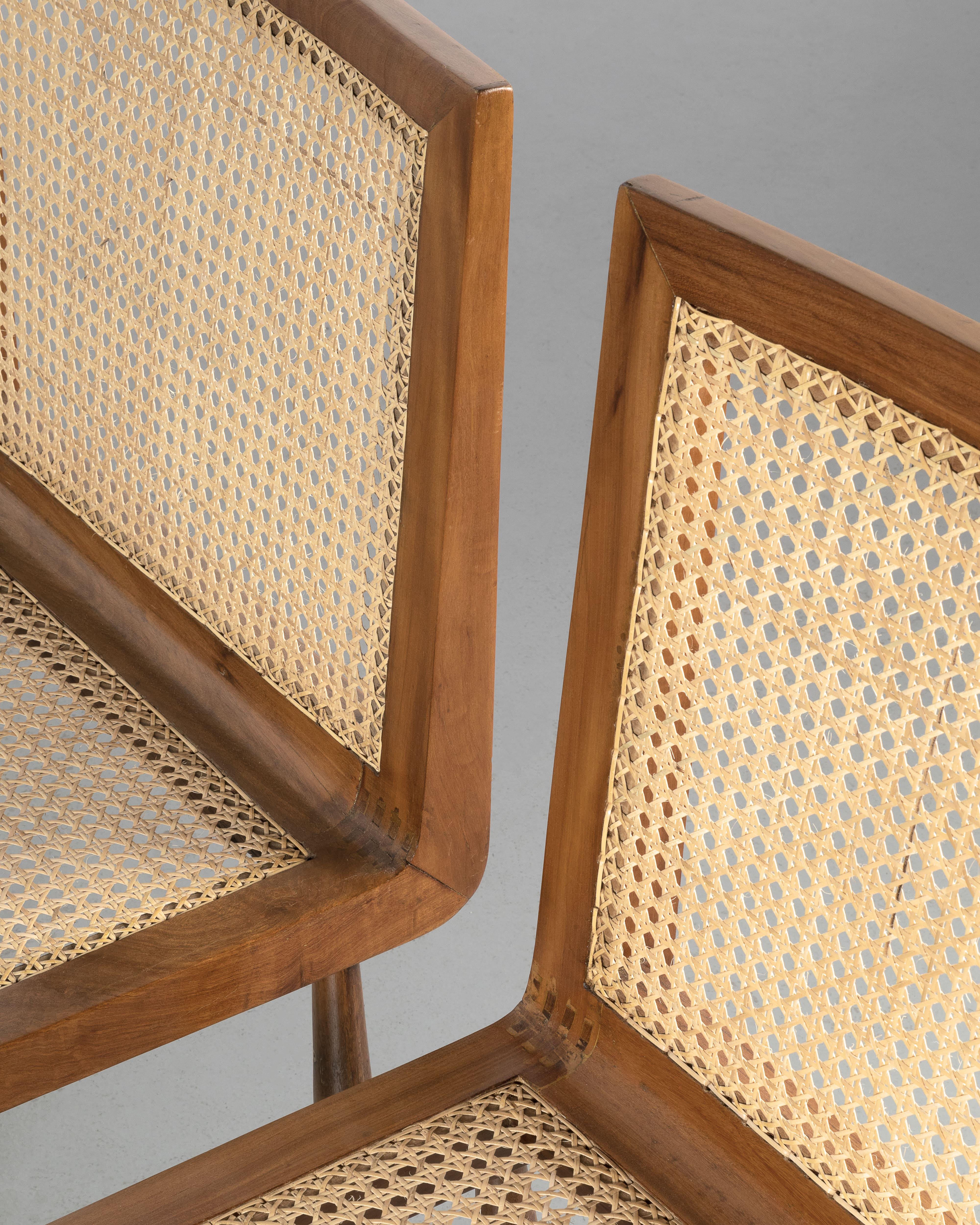 Mid-20th Century Mid-Century 1950 Vintage Joaquim Tenreiro Pair of Easy Chairs For Sale