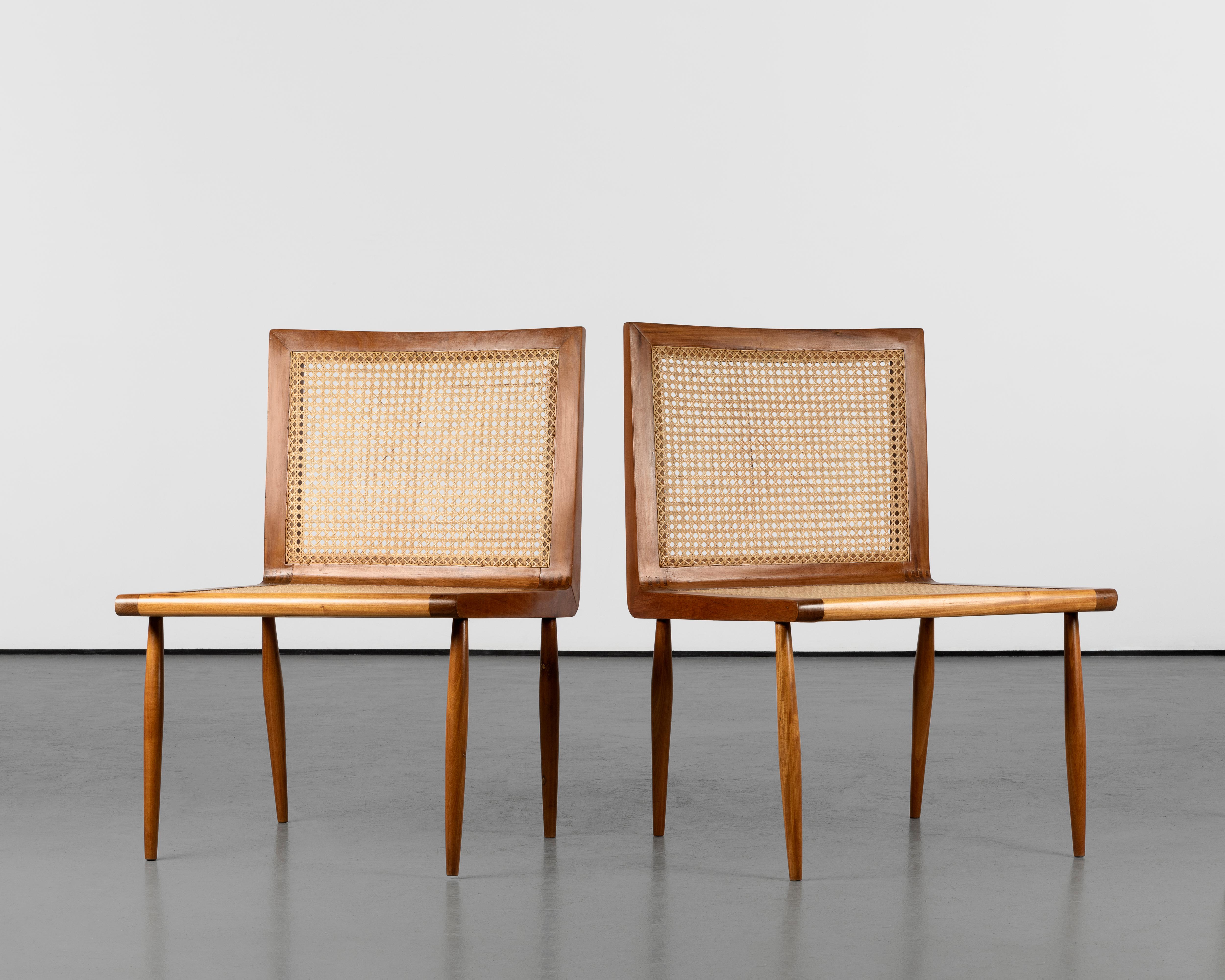 Mid-Century 1950 Vintage Joaquim Tenreiro Pair of Easy Chairs For Sale 1