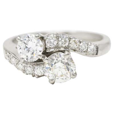 Mid-Century 2.84 CTW Old European Cut Diamond Platinum Ribbon ...