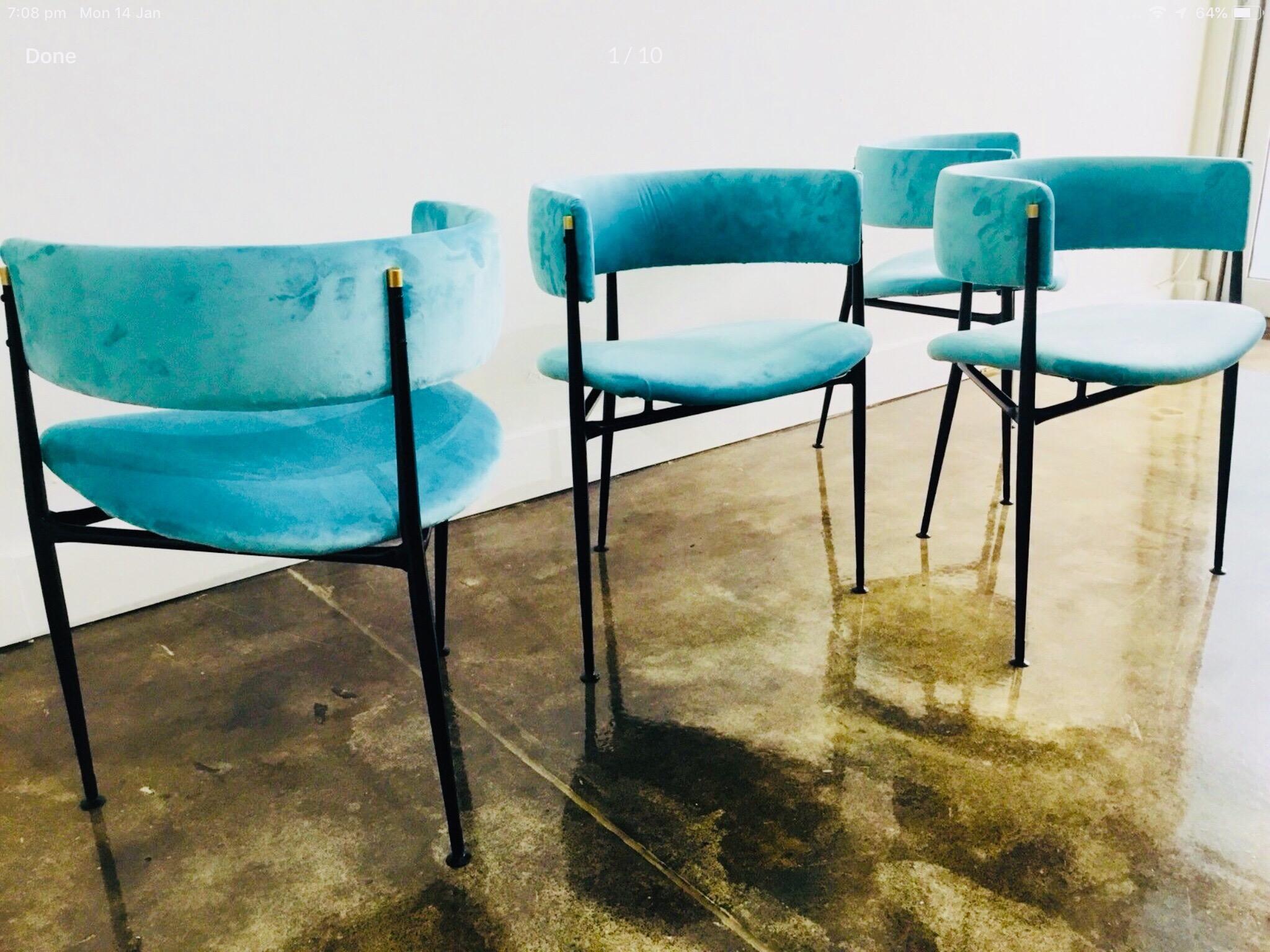 Midcentury 1950s Australian Atomic Age Set of Four Dining Chairs In Excellent Condition For Sale In Melbourne, AU