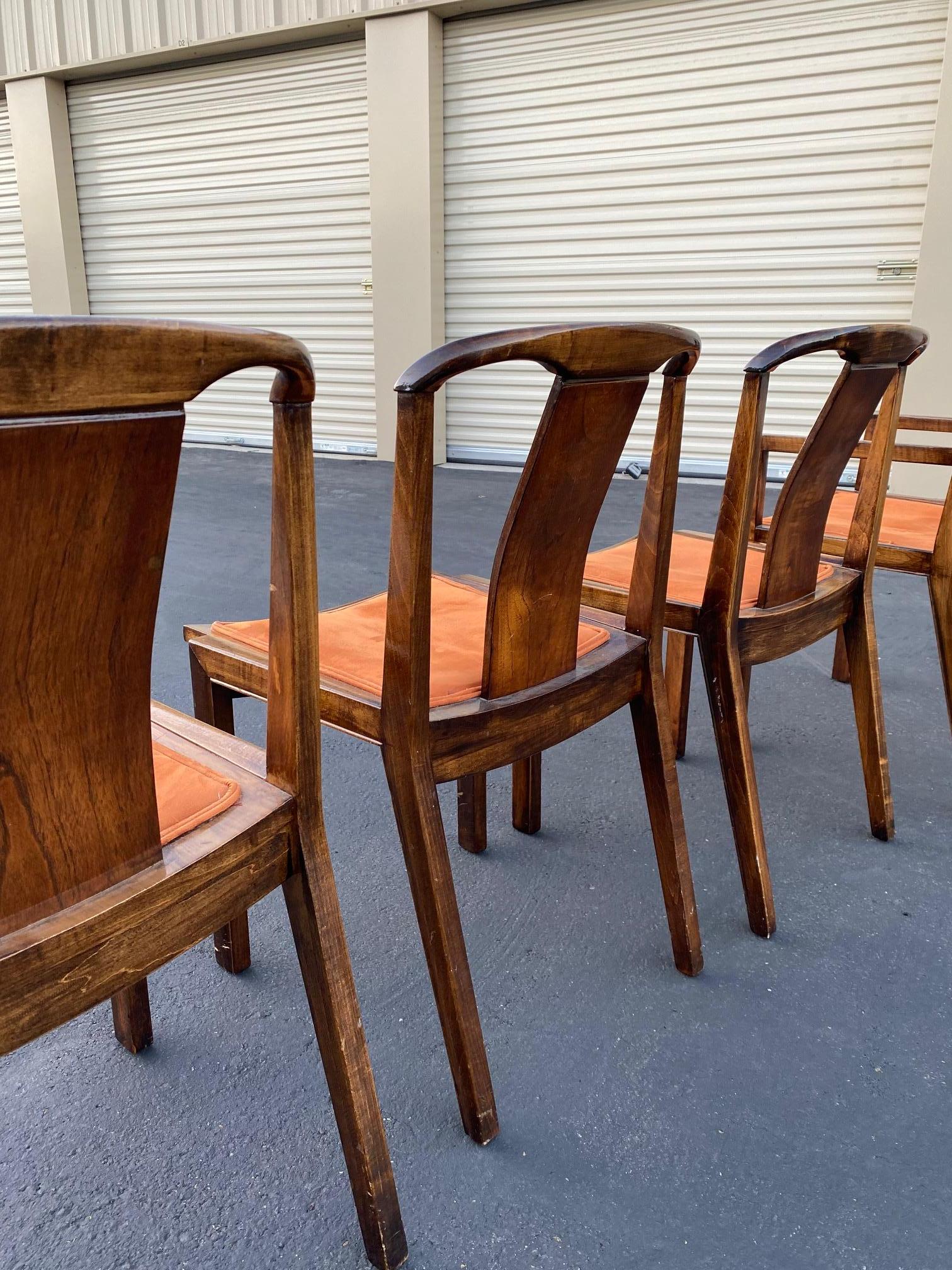 Mid Century 1950's Baker Sculptural Walnut Wood Dining Chairs by Michael Taylor 6