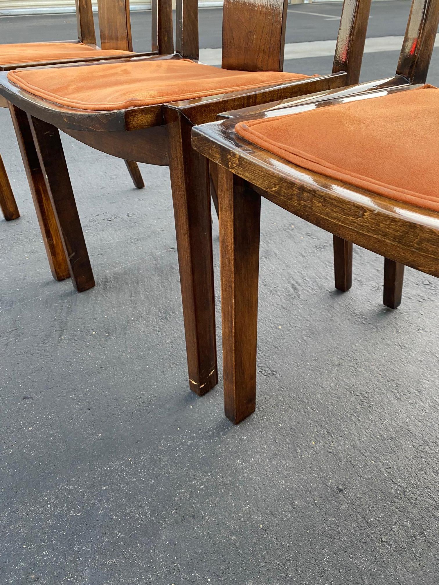 Mid Century 1950's Baker Sculptural Walnut Wood Dining Chairs by Michael Taylor 3