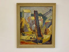 Midcentury 1950s Danish Oil Painting