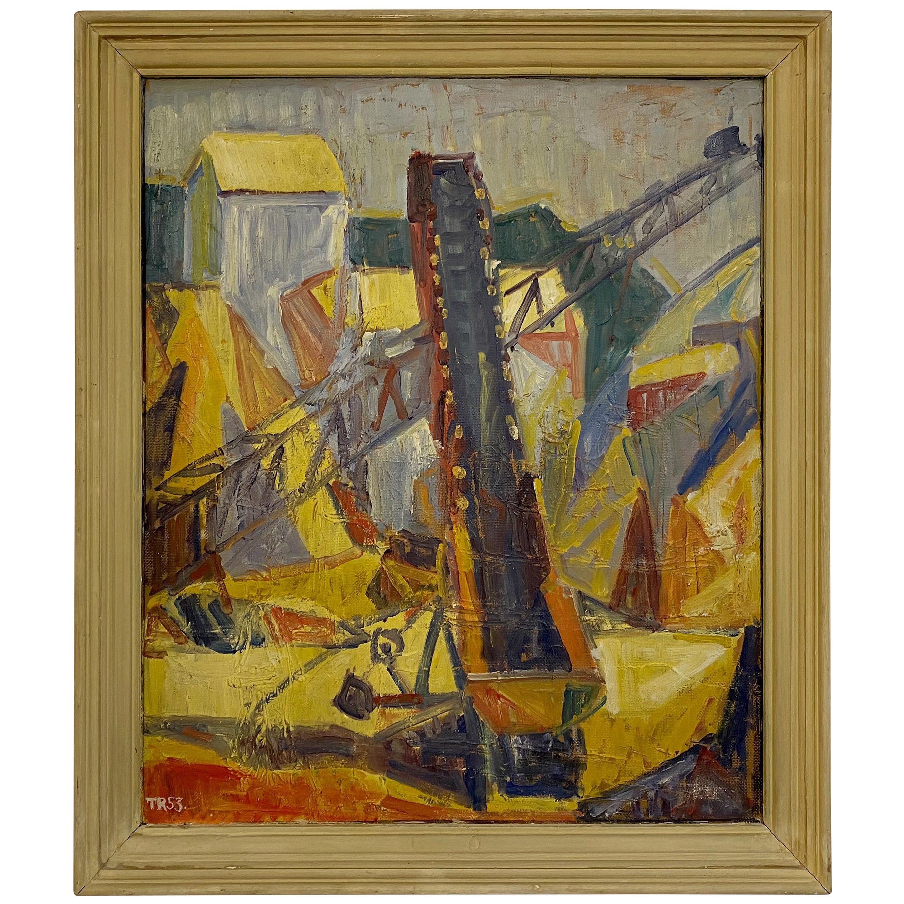 Peinture à l'huile danoise des années 1950