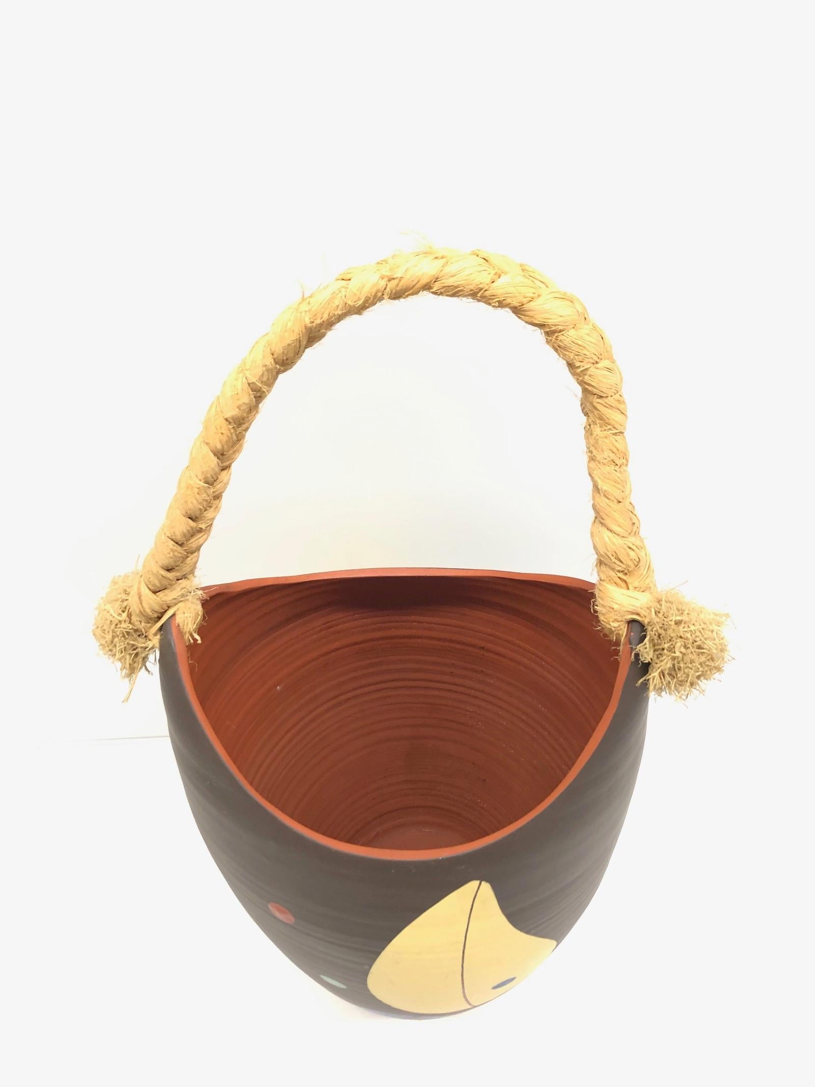Ceramica Vaso o recipiente in terracotta della metà degli anni '50 Germania Studio Pottery in vendita