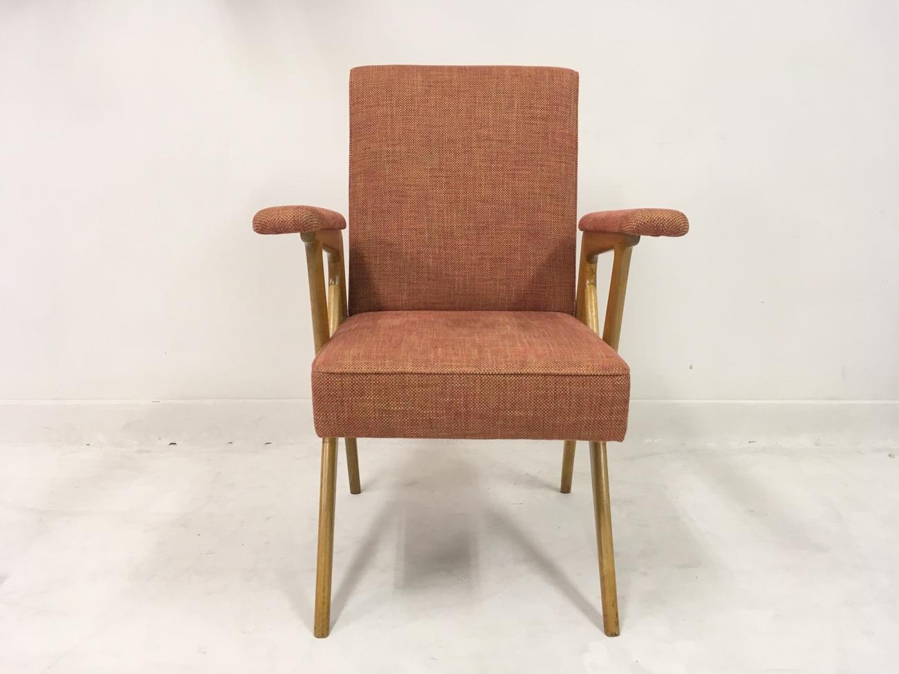 Midcentury 1950s Geometric Shaped Italian Armchair 5