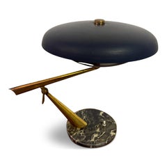 Italienische Messing- und Marmortischlampe von Oscar Torlasco aus der Mitte der 1950er Jahre