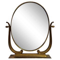 Mid Century 1950s Italian Brass Vanity or Dressing Table Mirror