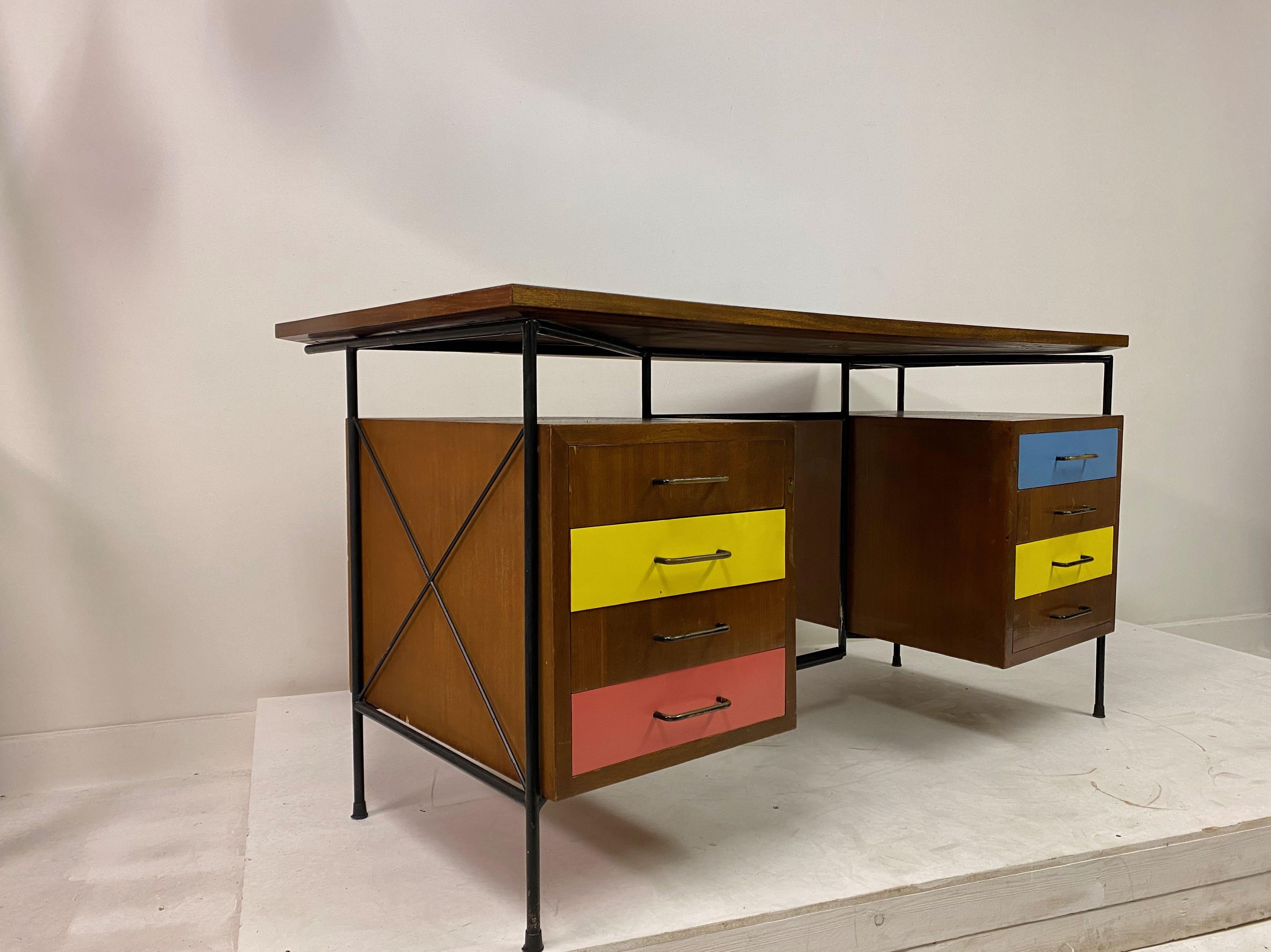 20th Century Midcentury 1950s Italian Desk by Giuseppe Postiglione