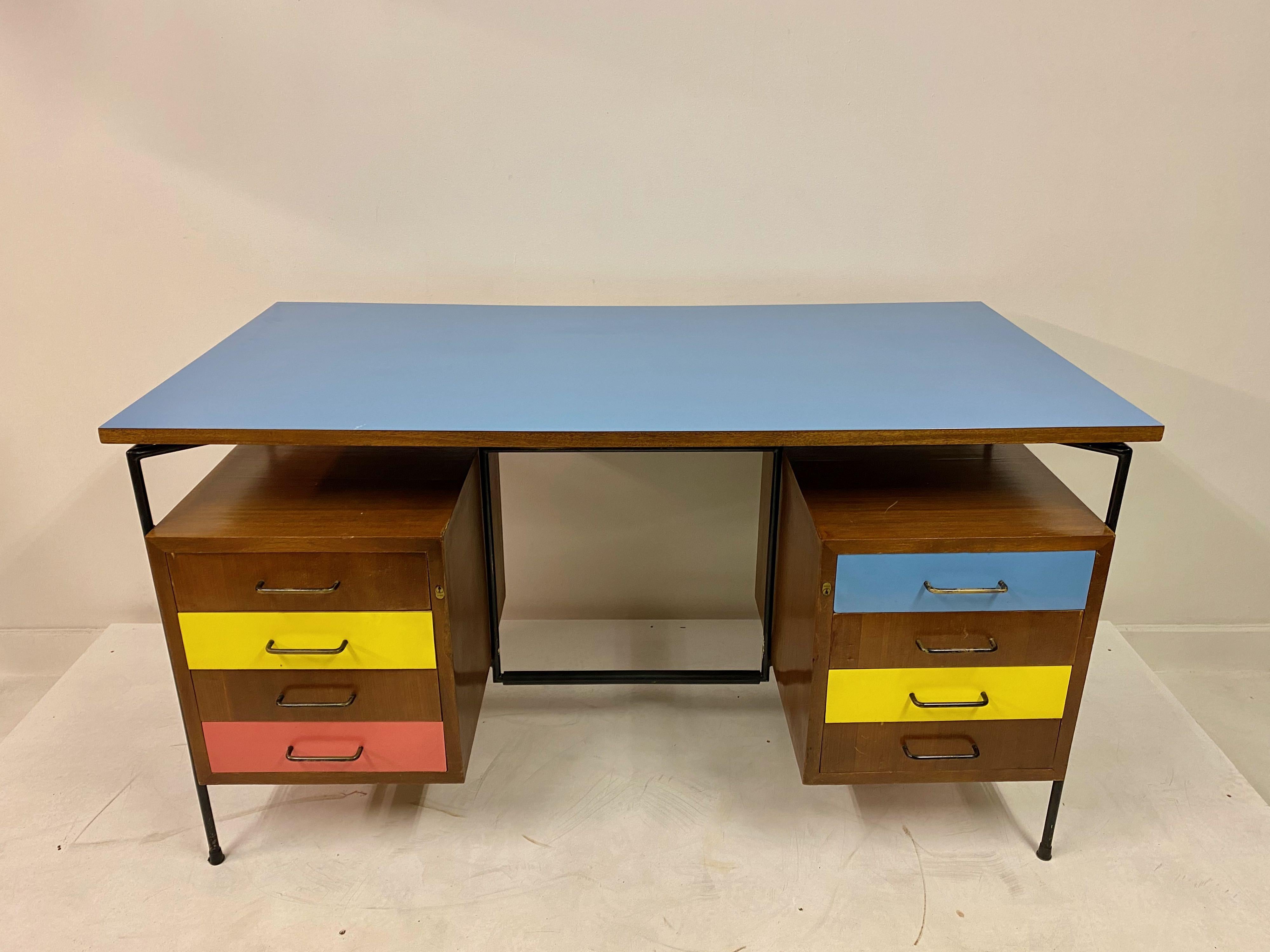 Laminate Midcentury 1950s Italian Desk by Giuseppe Postiglione