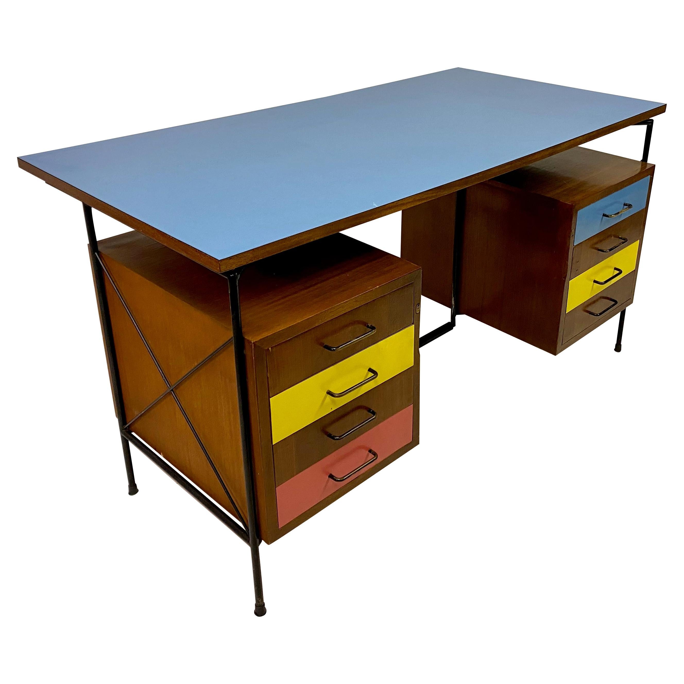 Midcentury 1950s Italian Desk by Giuseppe Postiglione