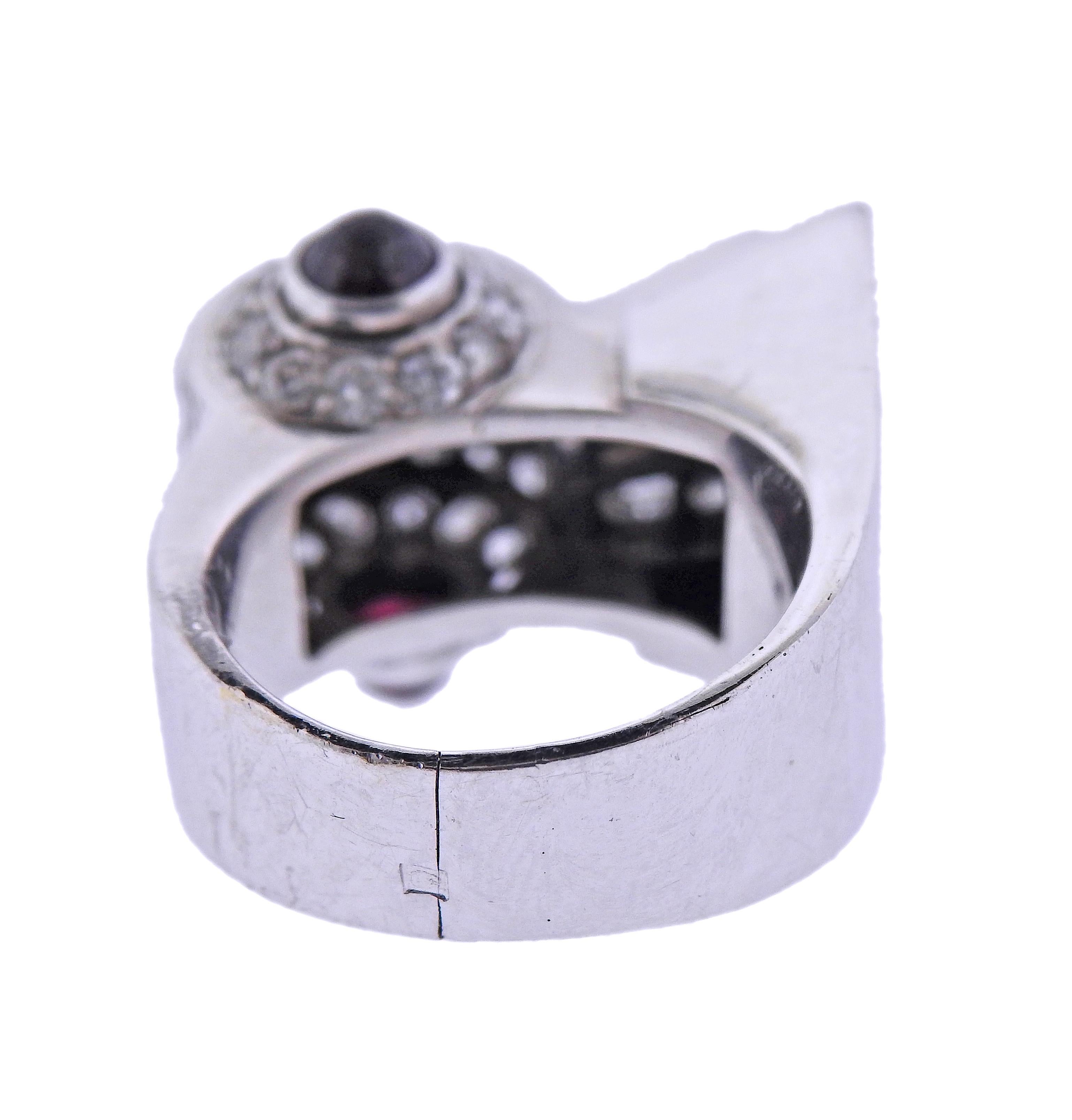 Rubin-Diamant-Platin-Ring aus der Mitte der 1950er Jahre im Zustand „Hervorragend“ im Angebot in New York, NY