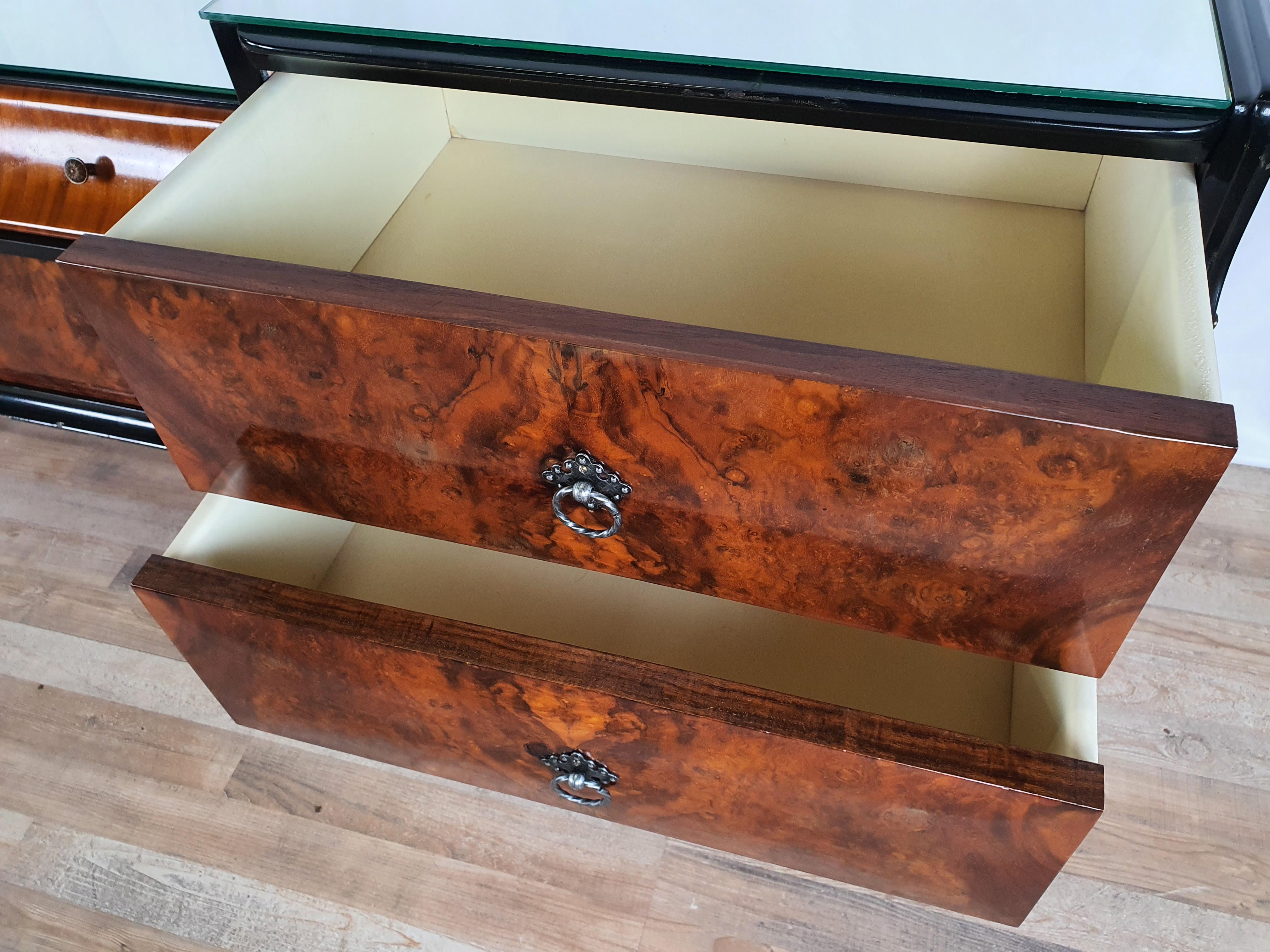 Mid Century 1950s Sideboard with Mirrored Tops 5