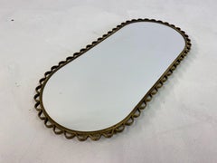 Midcentury 1950s Swedish Brass Mirrored Tray or Plateau