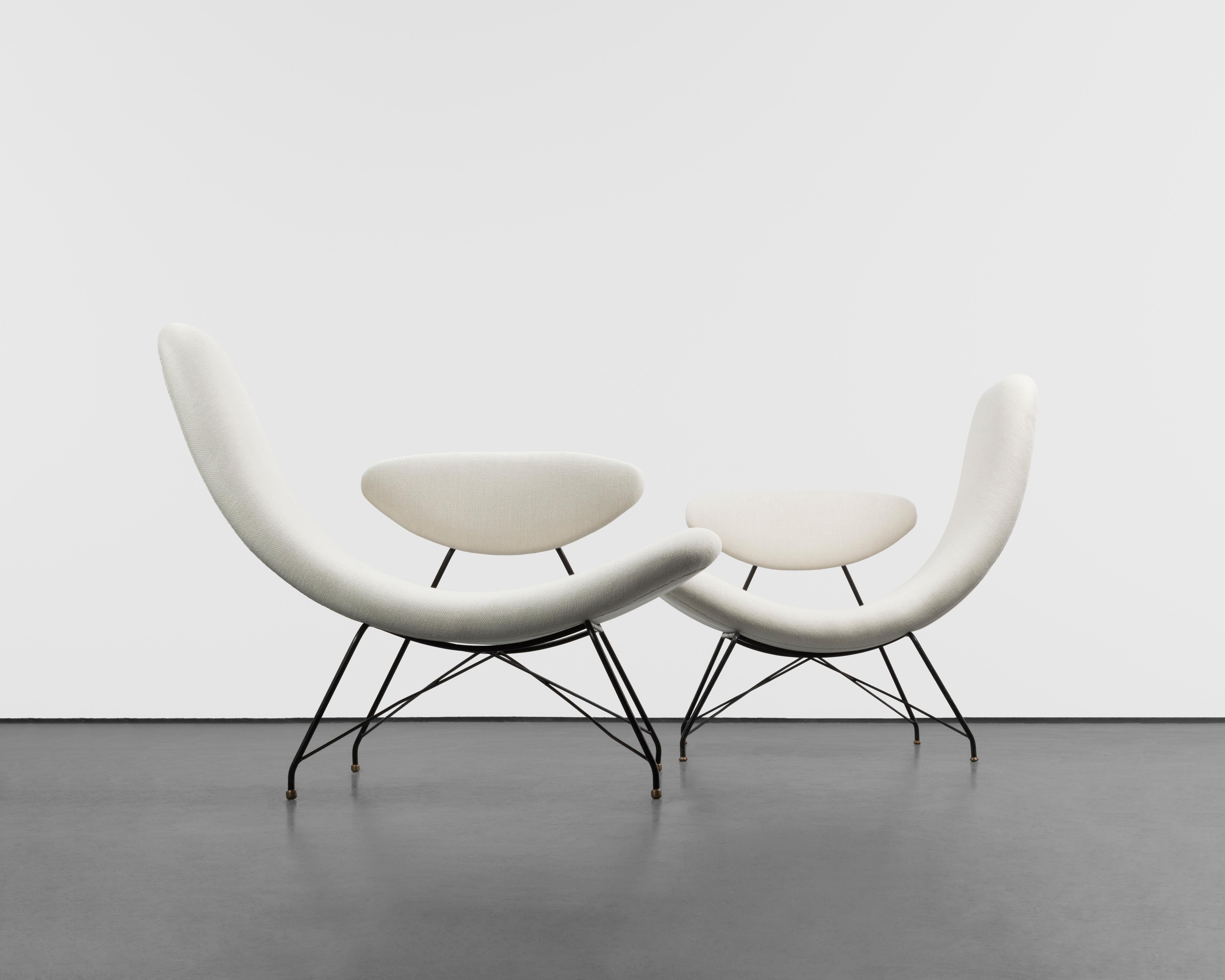 Mid-Century 1950s Vintage Carlo Hauner & Martin Eisler Reversible Armchairs In Good Condition For Sale In London, GB