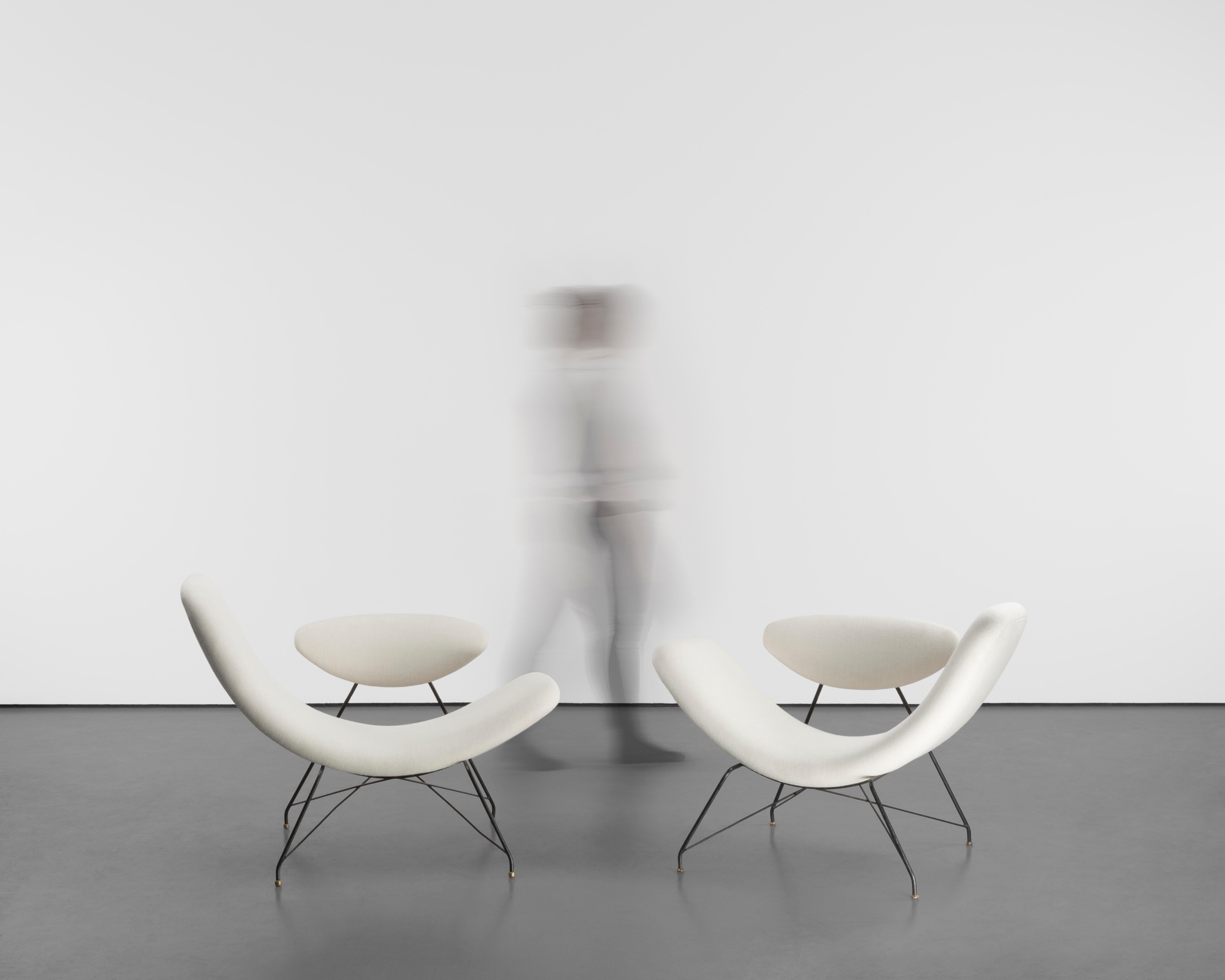 Upholstery Mid-Century 1950s Vintage Carlo Hauner & Martin Eisler Reversible Armchairs For Sale