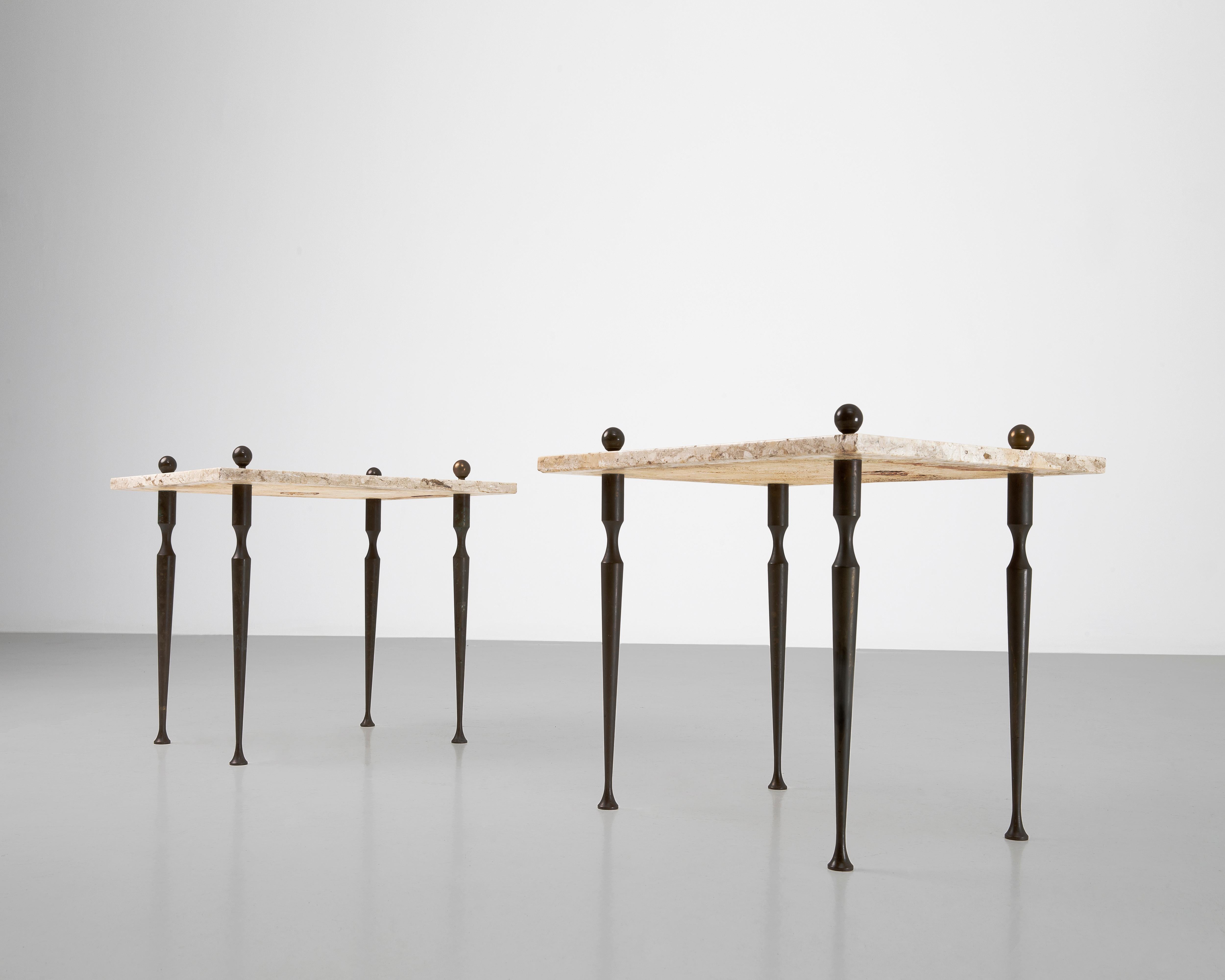 Mid-Century 1950s Vintage Giuseppe Scapinelli Beistelltische im Zustand „Relativ gut“ im Angebot in London, GB