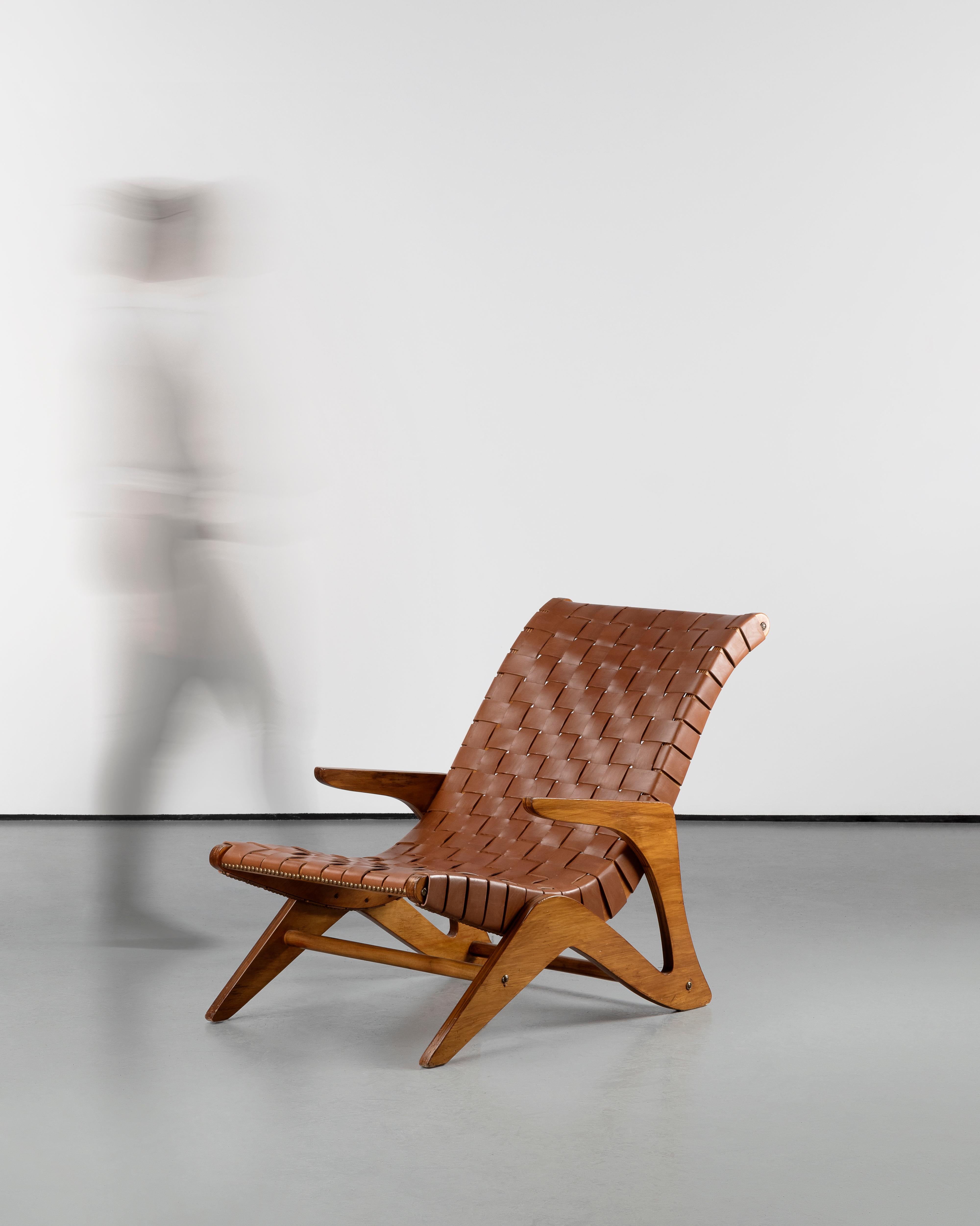 Mid-Century 1950s Vintage Zanine Caldas Lounge Chair For Sale 2