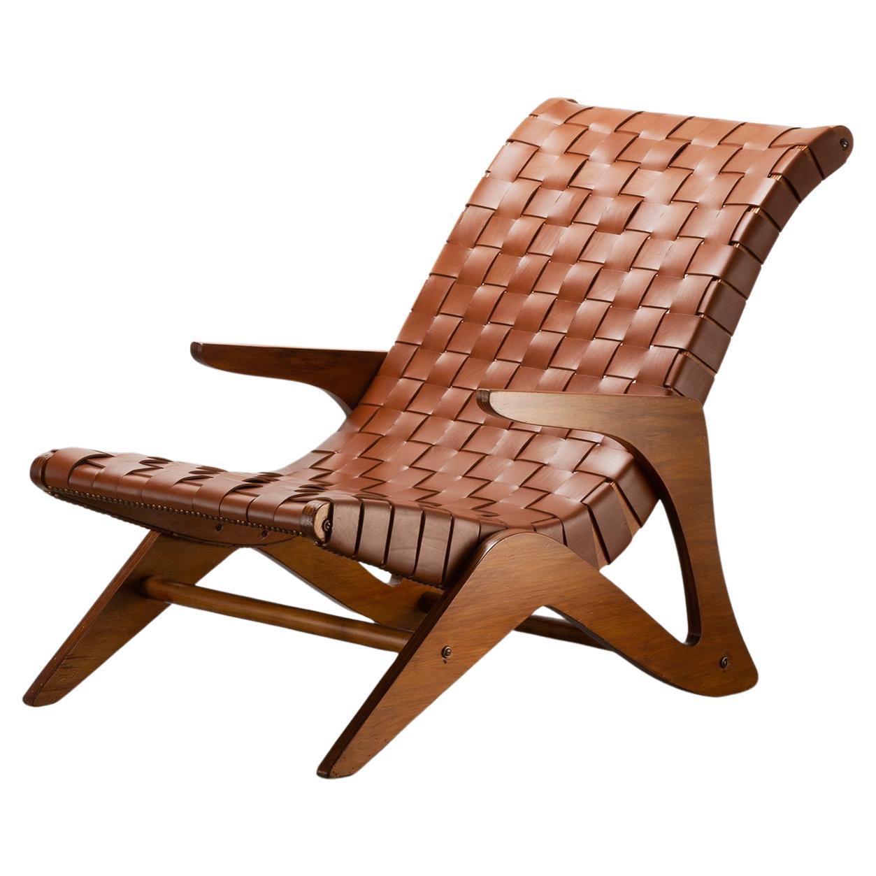 Mid-Century 1950s Vintage Zanine Caldas Lounge Chair For Sale