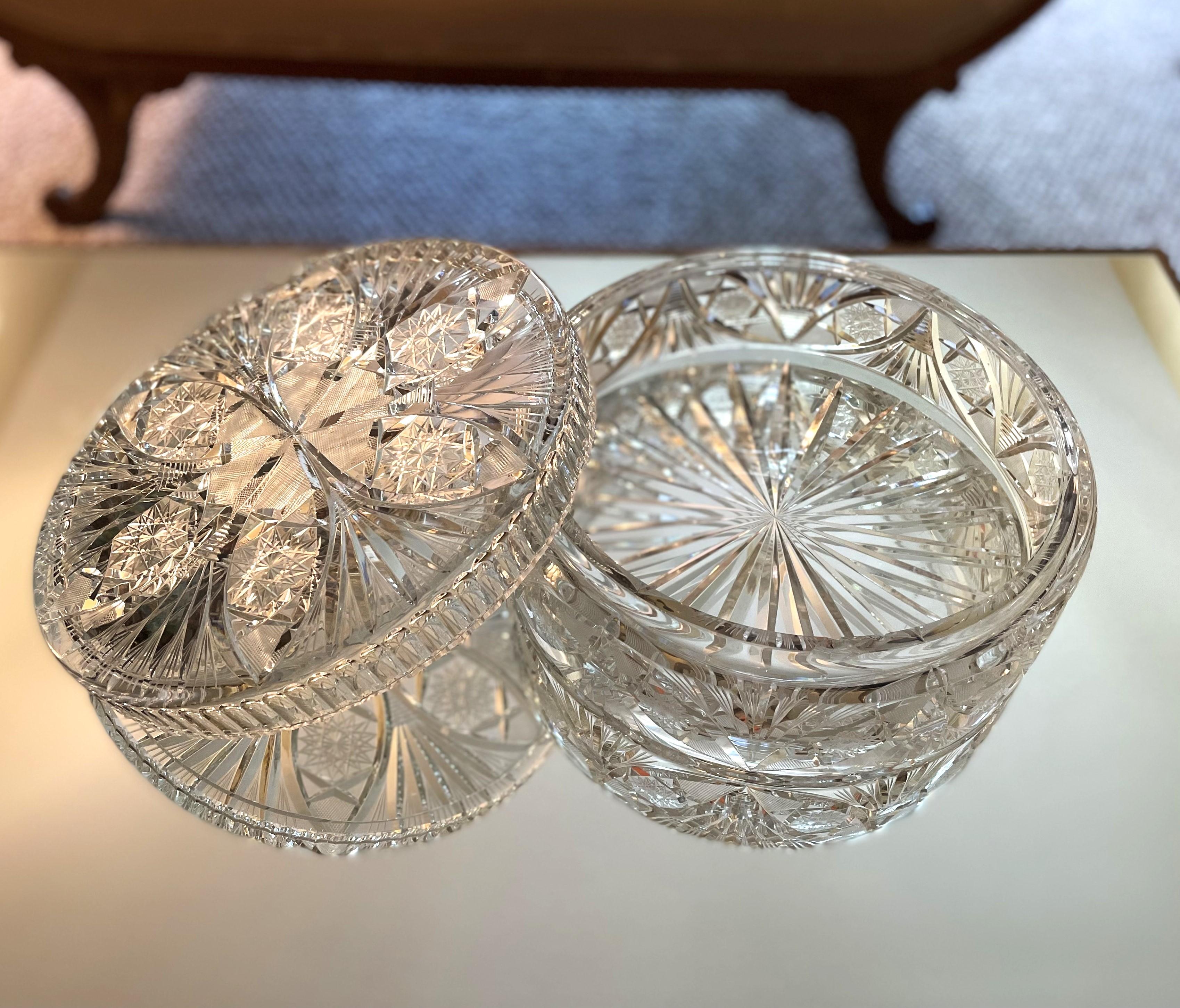 Irish Mid-Century 1950s Waterford Large Leaded Crystal Decorative Centerpiece For Sale