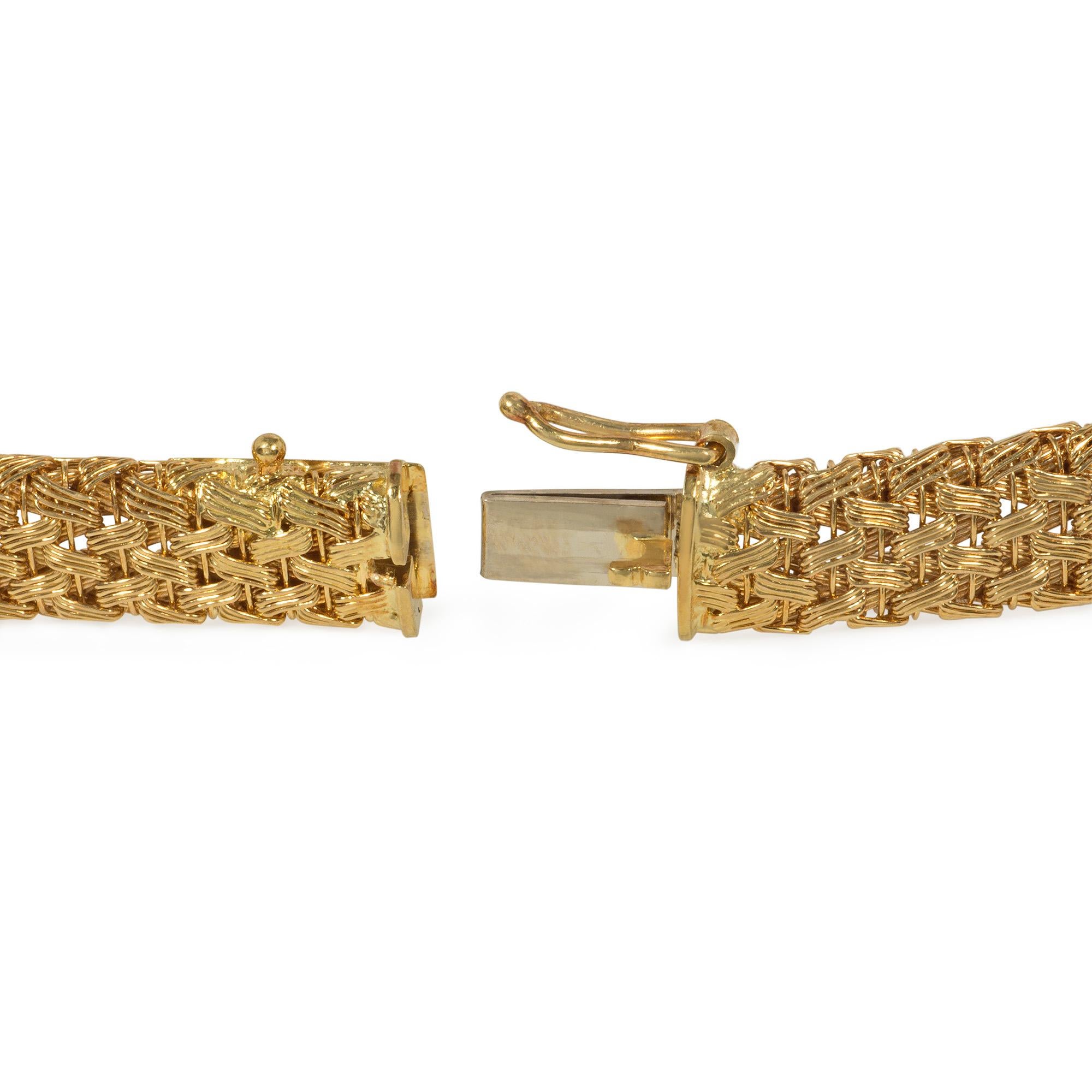Mid-Century 1950s Woven Gold Ribbon Knot Necklace In Good Condition For Sale In New York, NY
