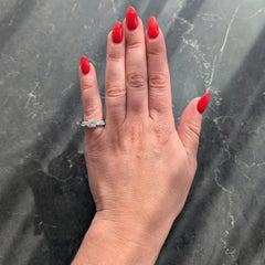 Mid-Century 1952 Diamond Platinum Knife Edge Vintage Engagement Ring