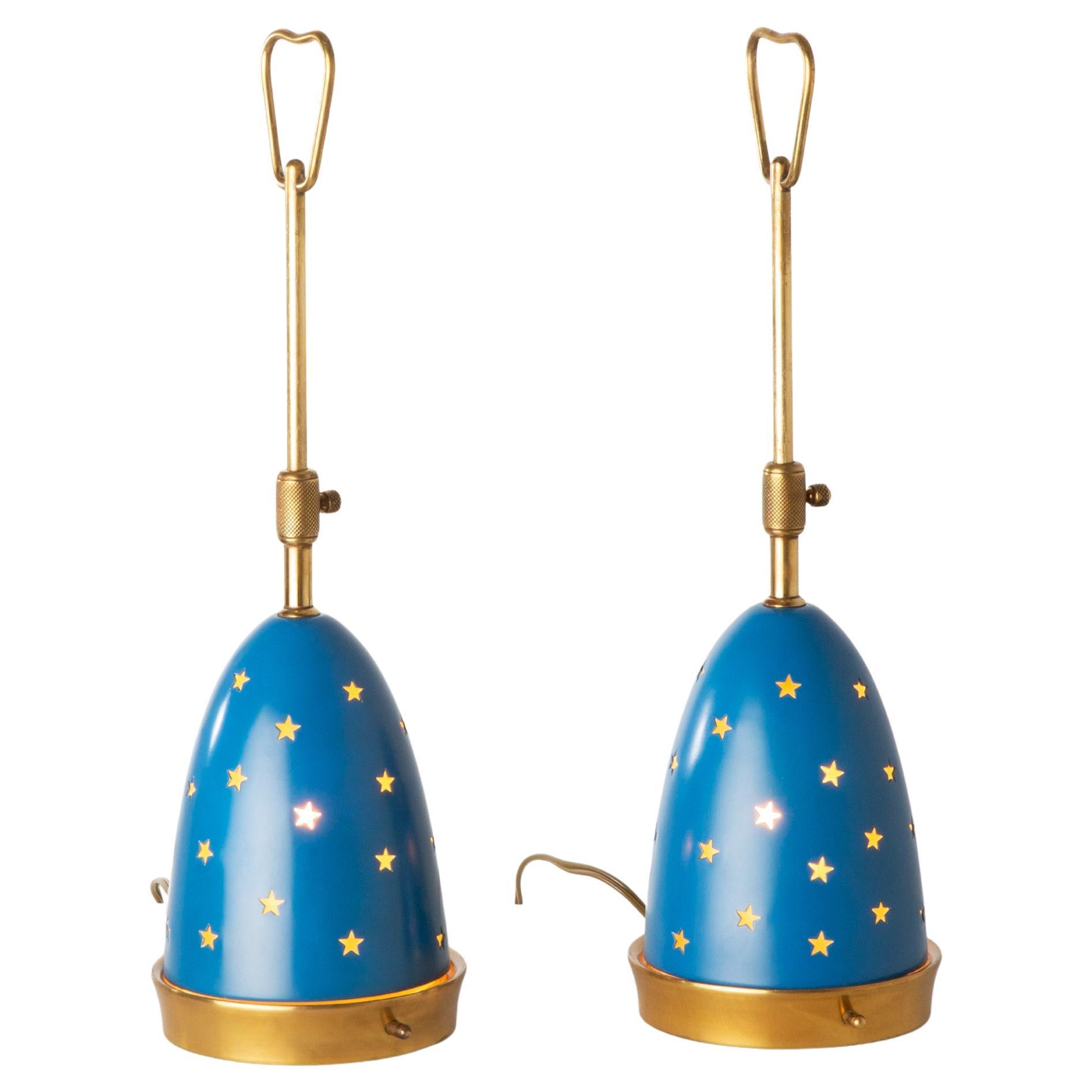 Coppia di lampade da tavolo vintage Angelo Lelii del 1955, metà del secolo scorso