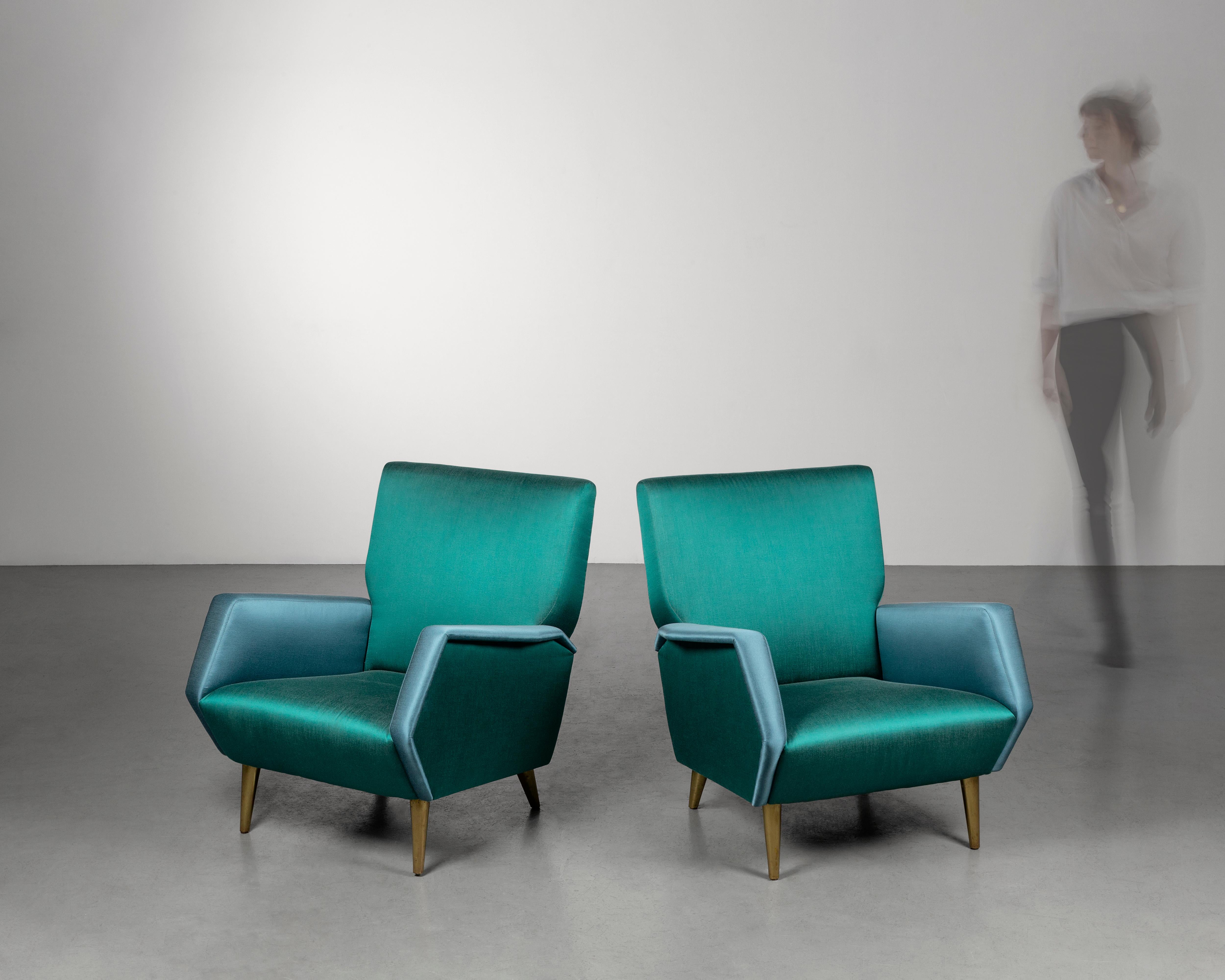 Paire de fauteuils vintage Gio Ponti et Cassina, milieu du siècle 1955, Mod.803 en vente 5